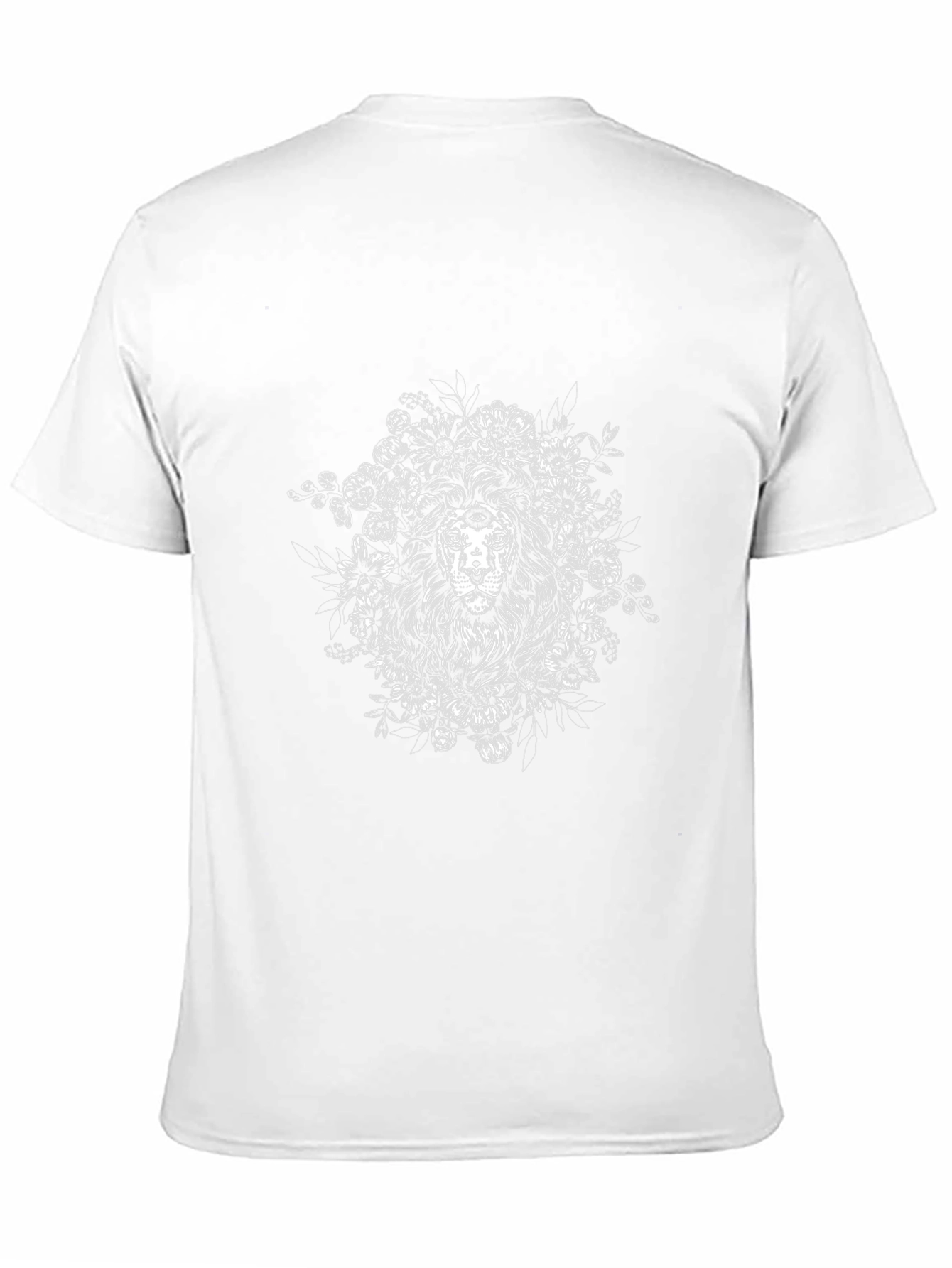 Lion Floral Graphic Tee - Mens Black T-Shirt