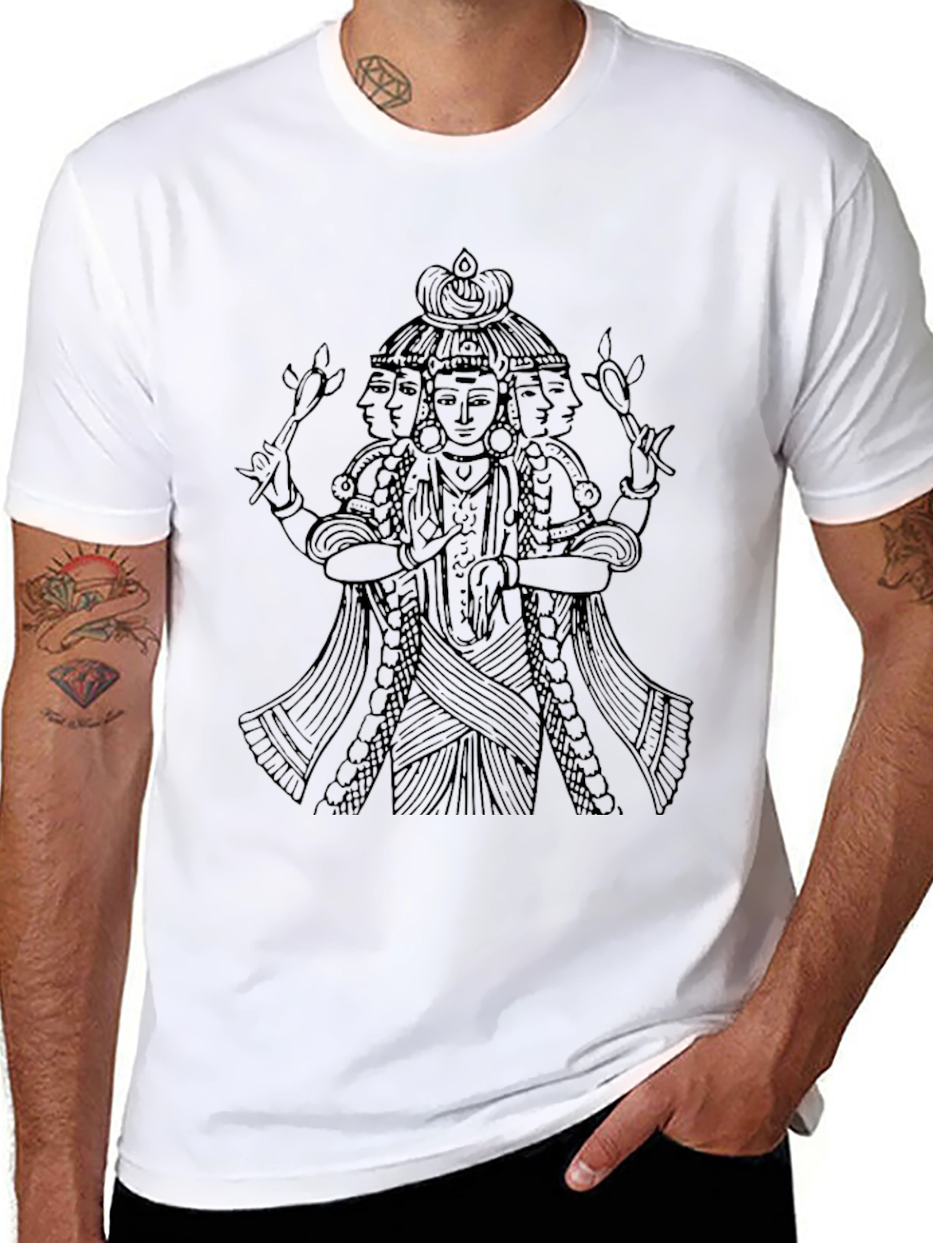 Brahma Graphic Tee - Unique Hindu God Design