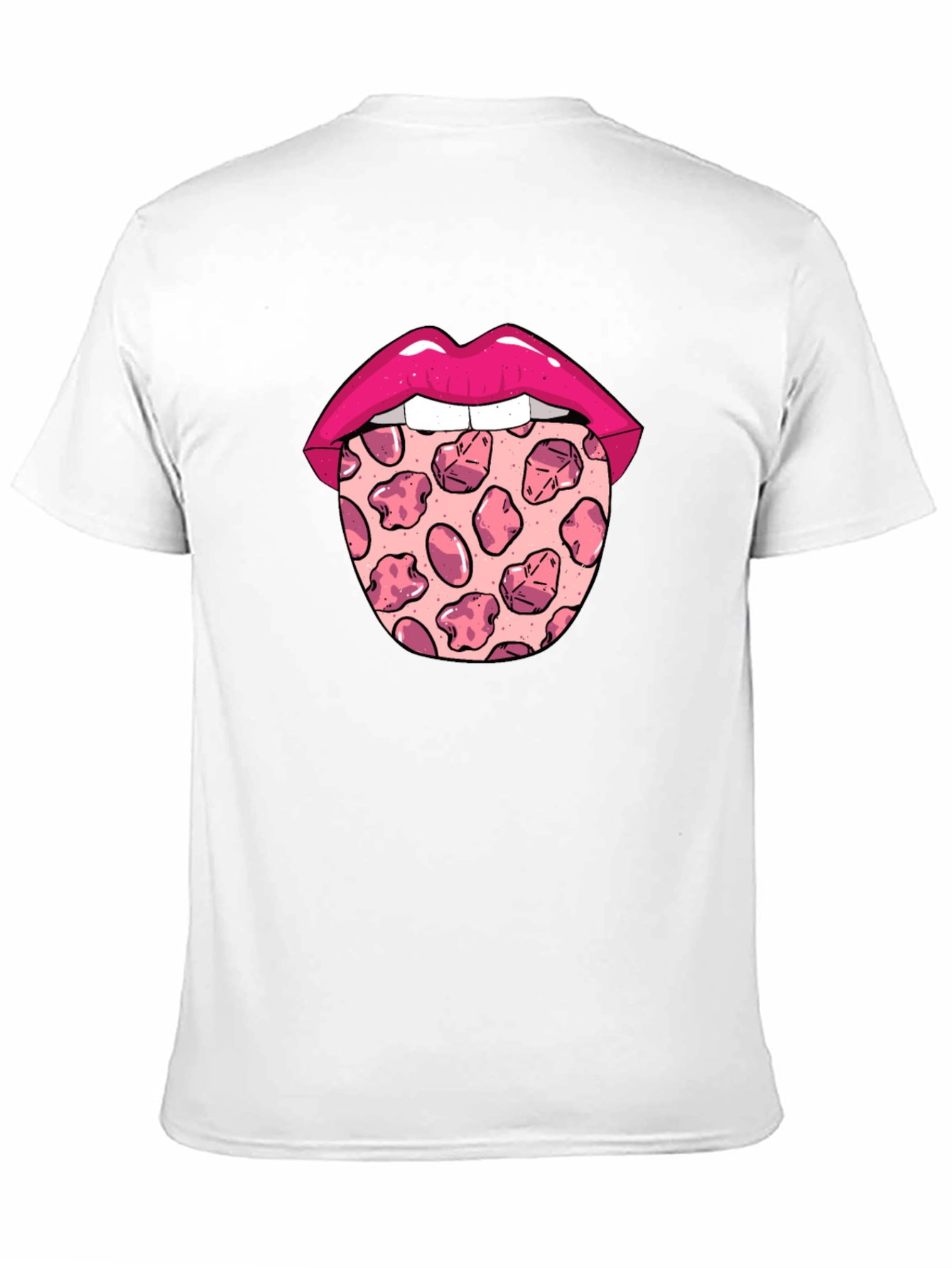 Pizza Tongue Graphic Tee - Black Crew Neck