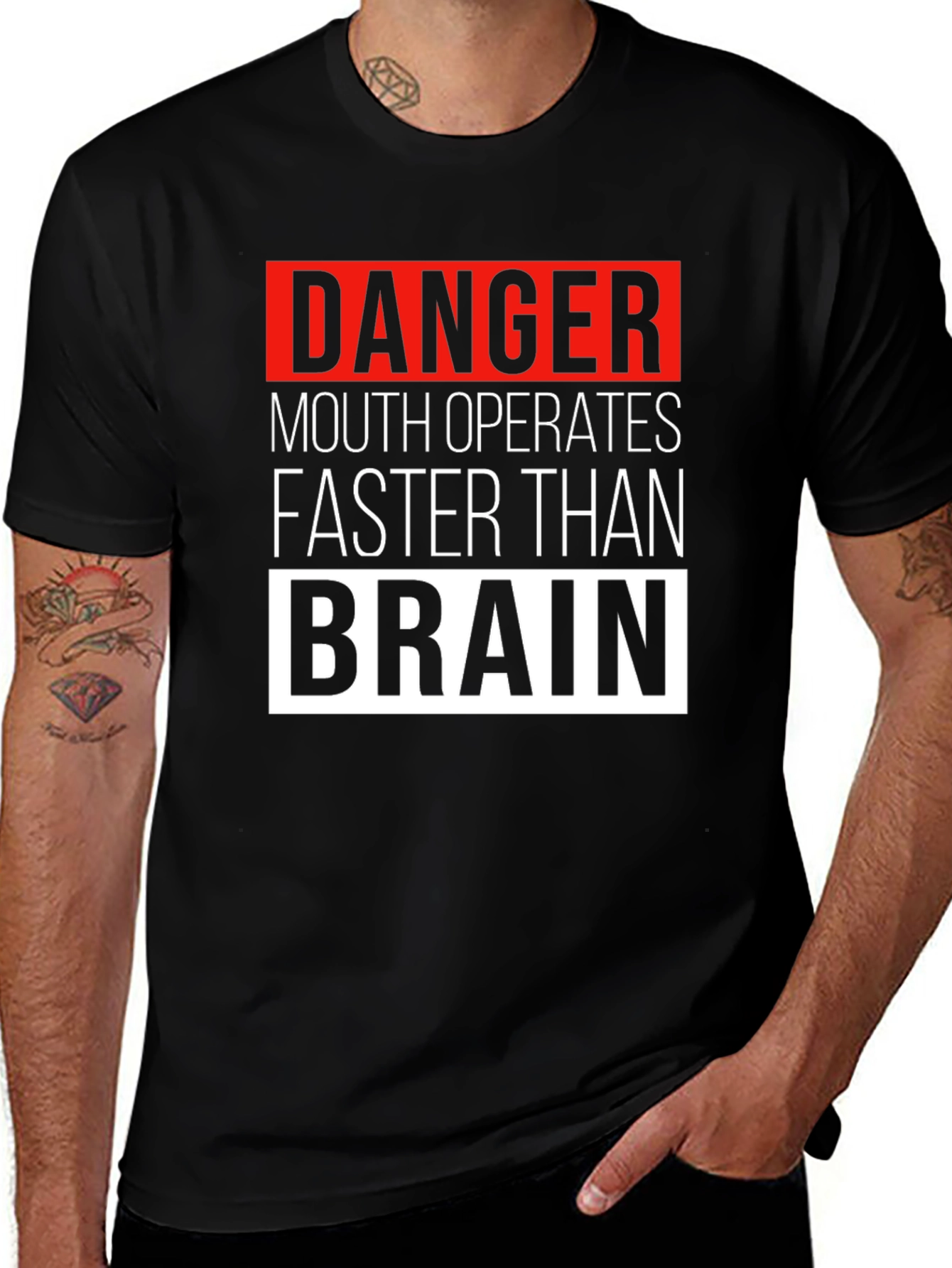 Danger Mouth Operates Faster Than Brain Funny T-Shirt