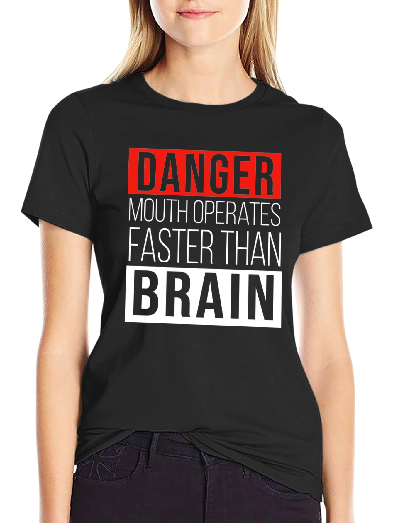 Danger Mouth Operates Faster Than Brain Funny T-Shirt