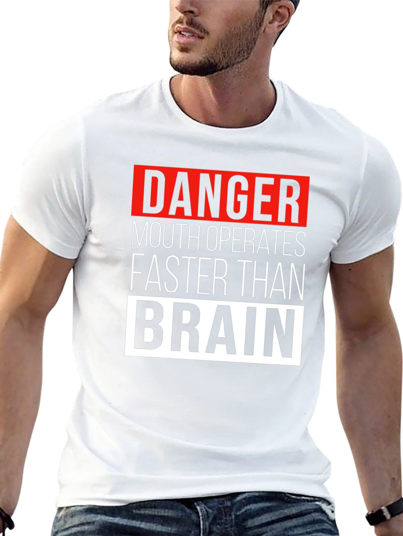 Danger Mouth Operates Faster Than Brain Funny T-Shirt