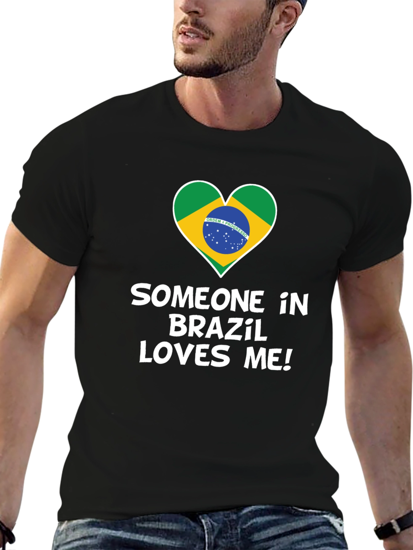 Brazil Love T-Shirt - Graphic Heart Tee