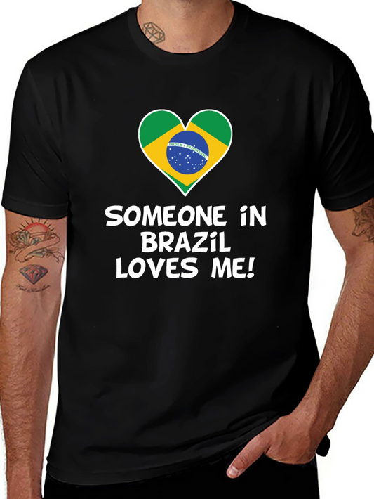 Brazil Love T-Shirt - Graphic Heart Tee