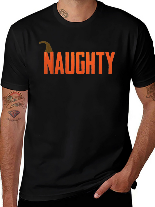 Naughty Pumpkin Halloween T-Shirt - Mens