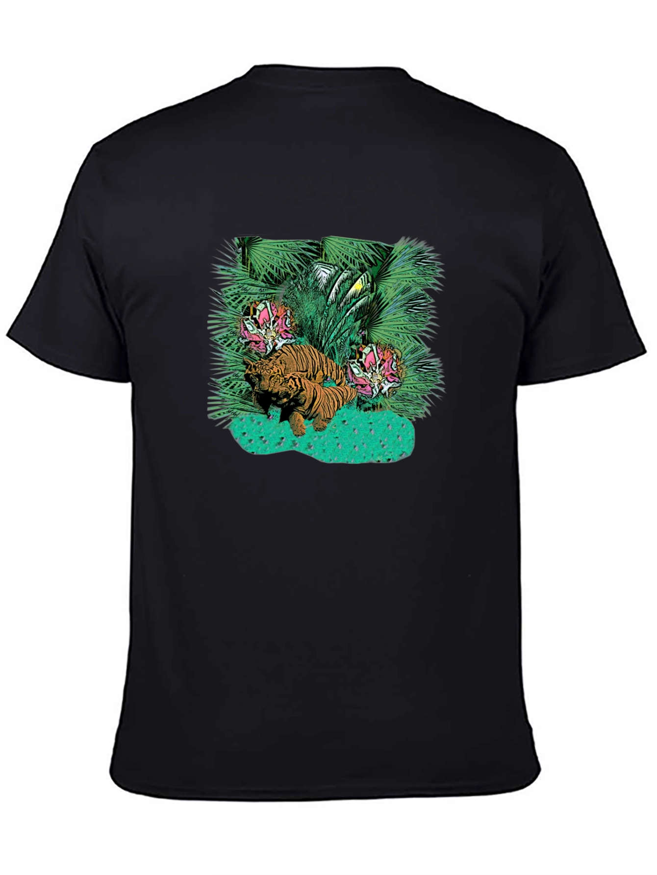 Tropical Tiger Graphic Tee - Unique Design
