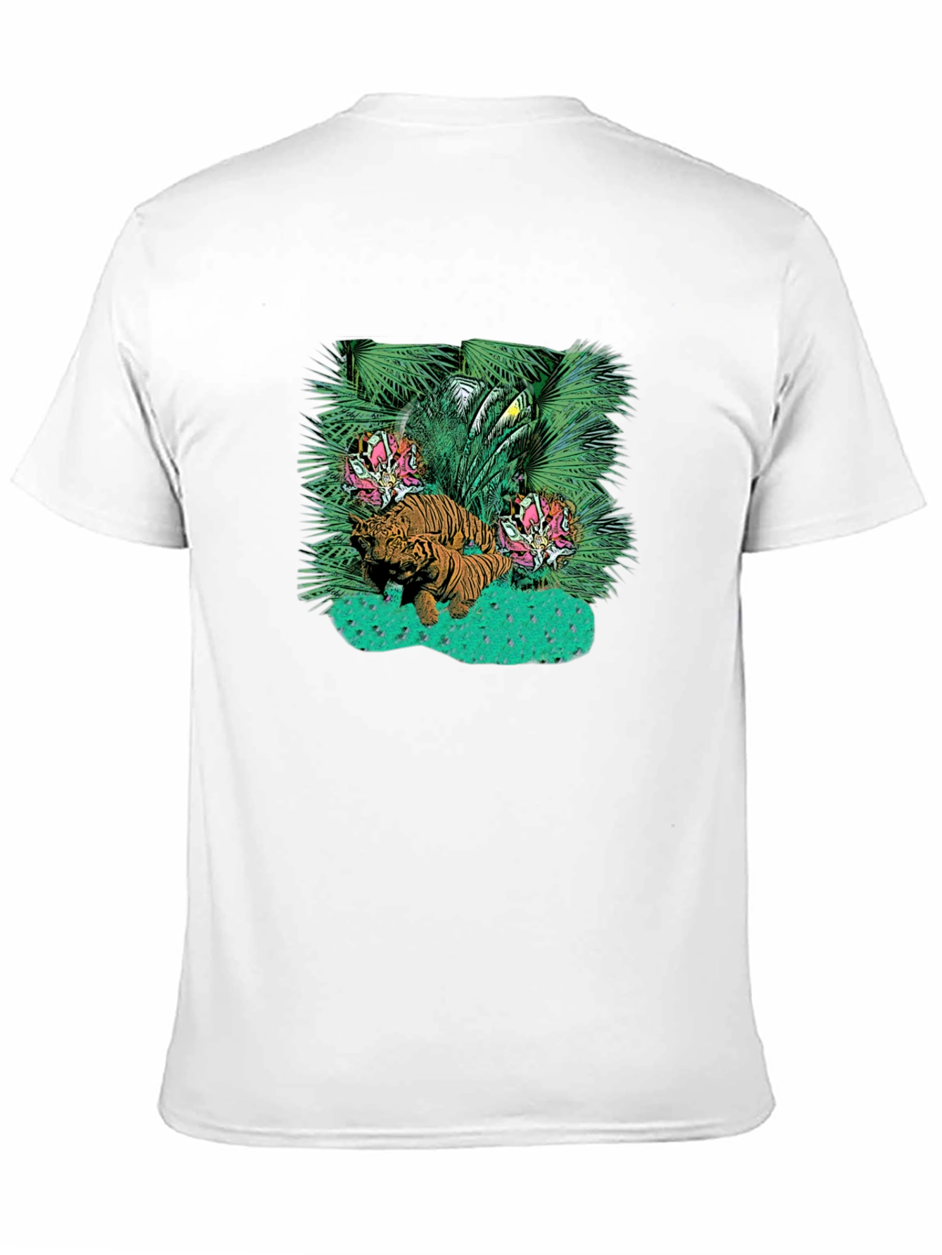 Tropical Tiger Graphic Tee - Unique Design