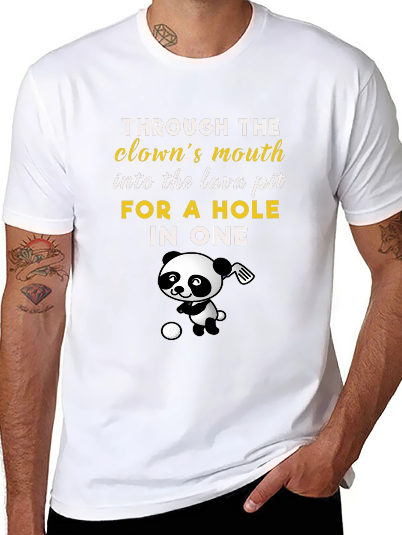 Clowns Mouth Golf Panda T-Shirt