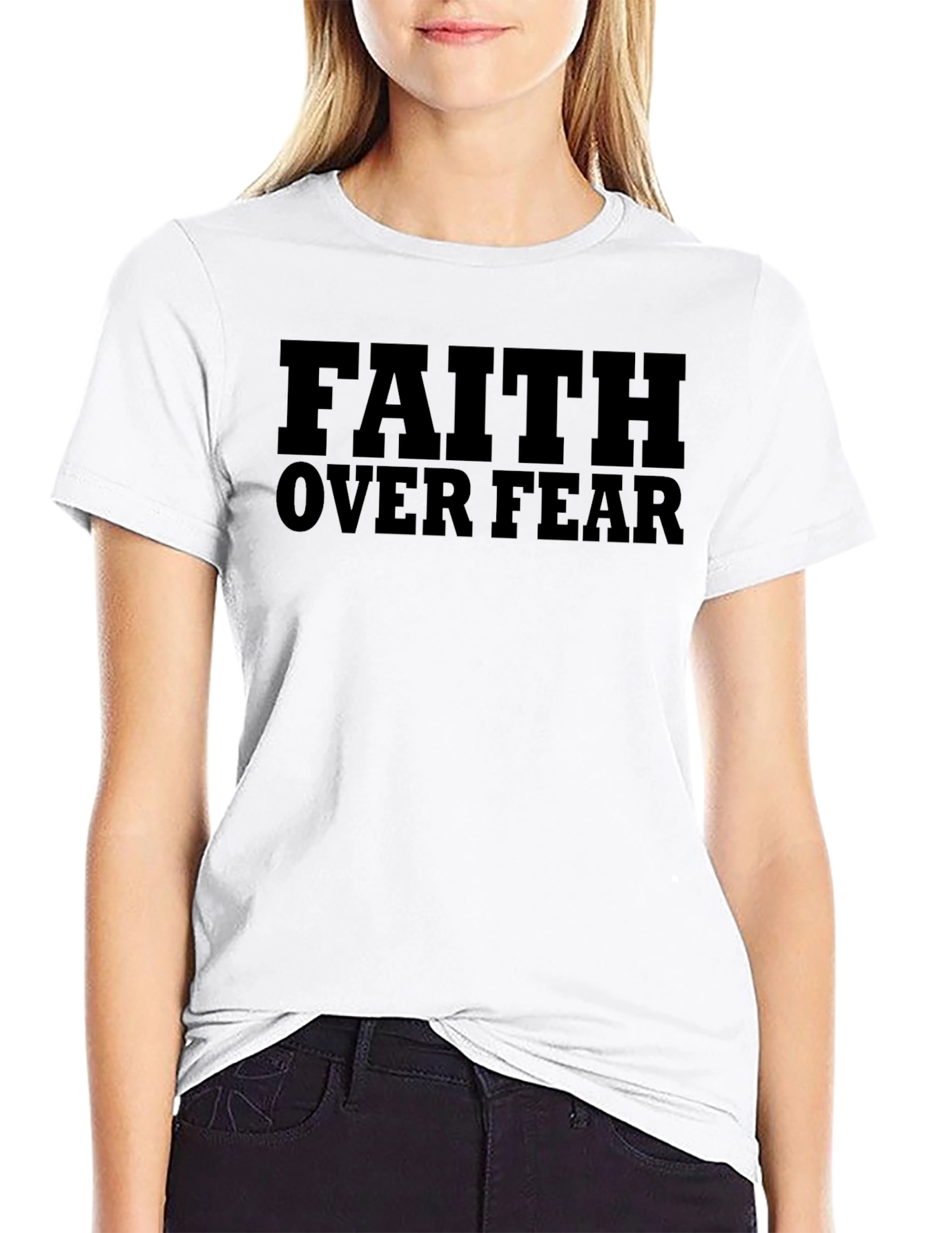 Faith Over Fear Graphic T-Shirt - Religious Apparel