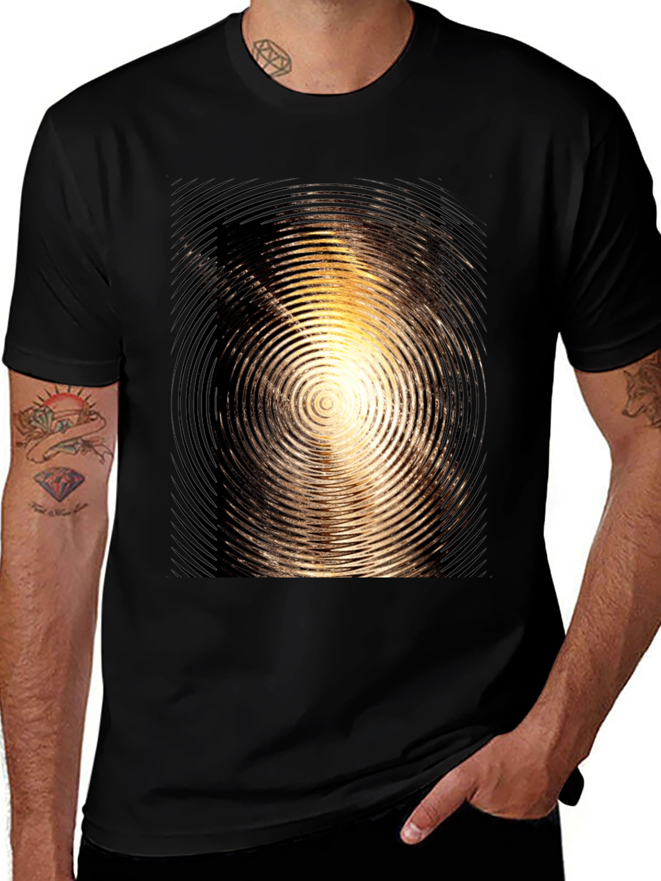 Swirl Graphic Mens Black T-Shirt