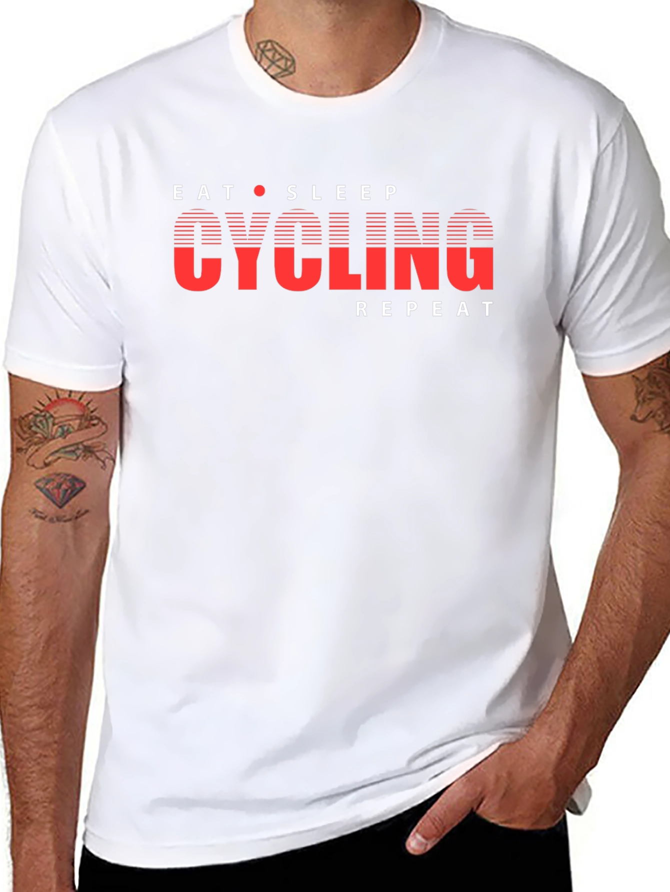 Eat Sleep Cycling Repeat Graphic T-Shirt