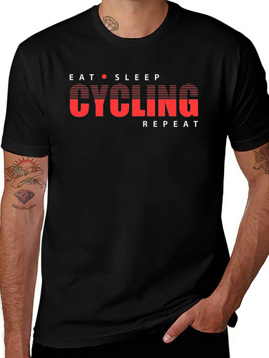 Eat Sleep Cycling Repeat Graphic T-Shirt