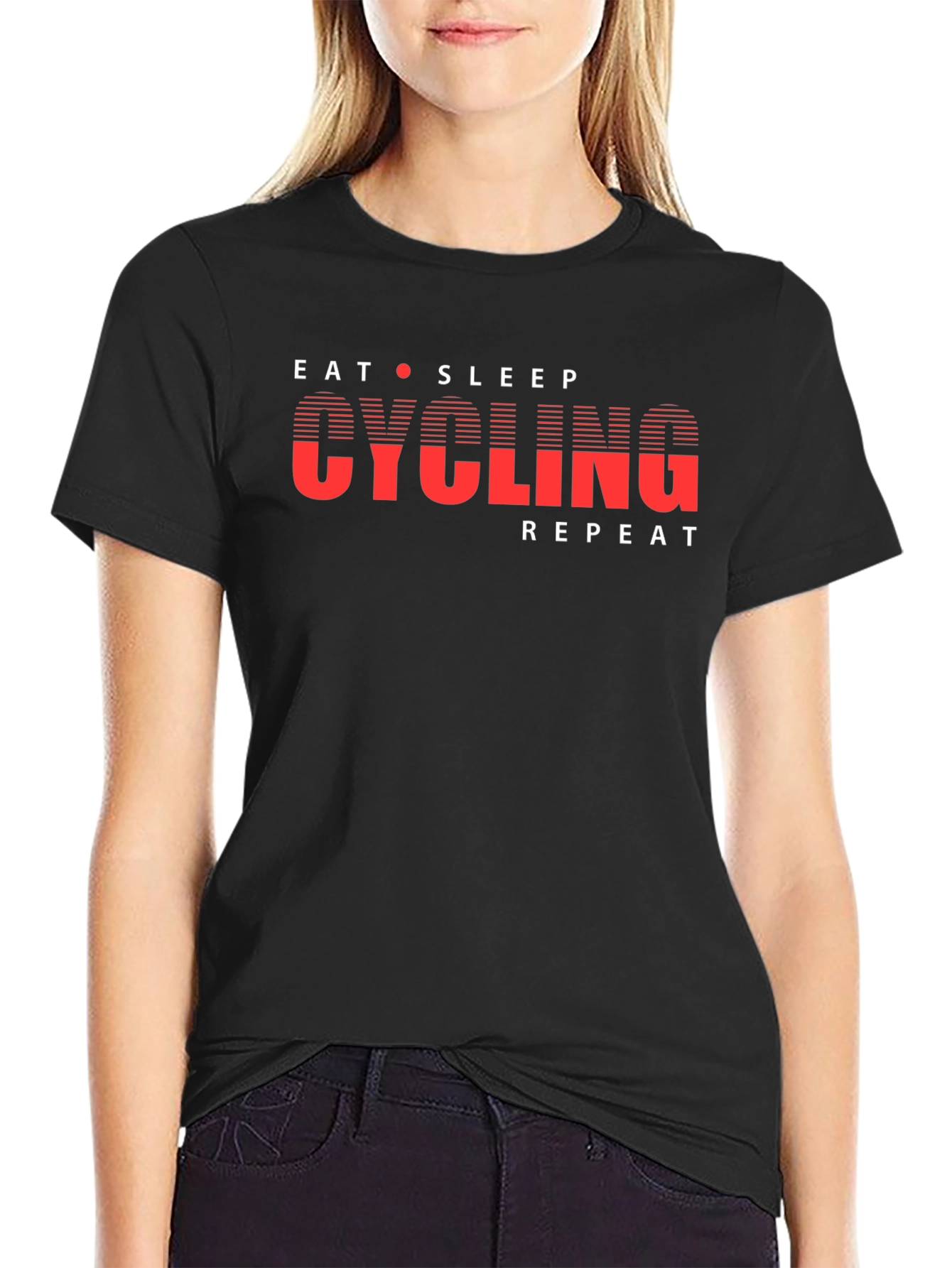 Eat Sleep Cycling Repeat Graphic T-Shirt