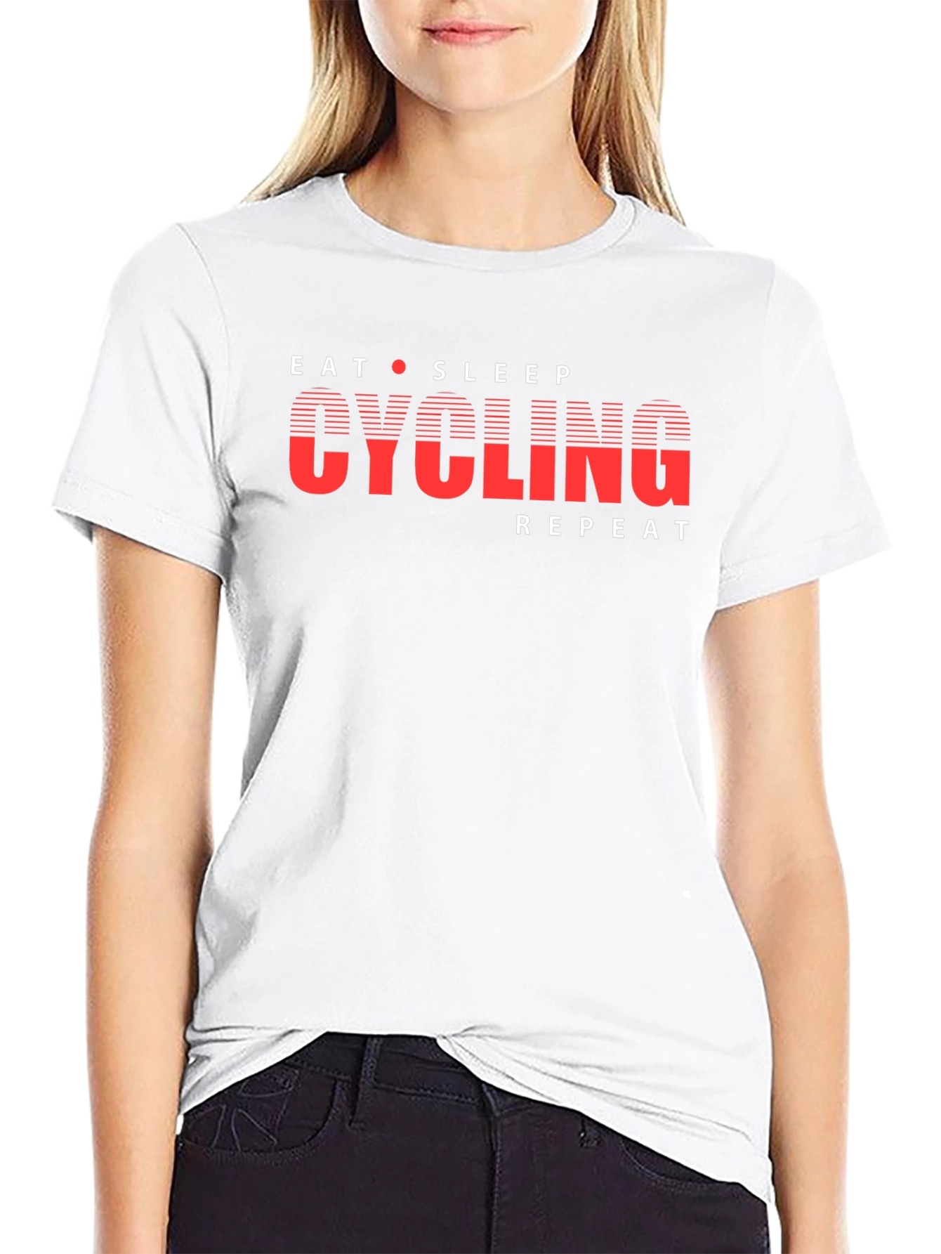 Eat Sleep Cycling Repeat Graphic T-Shirt