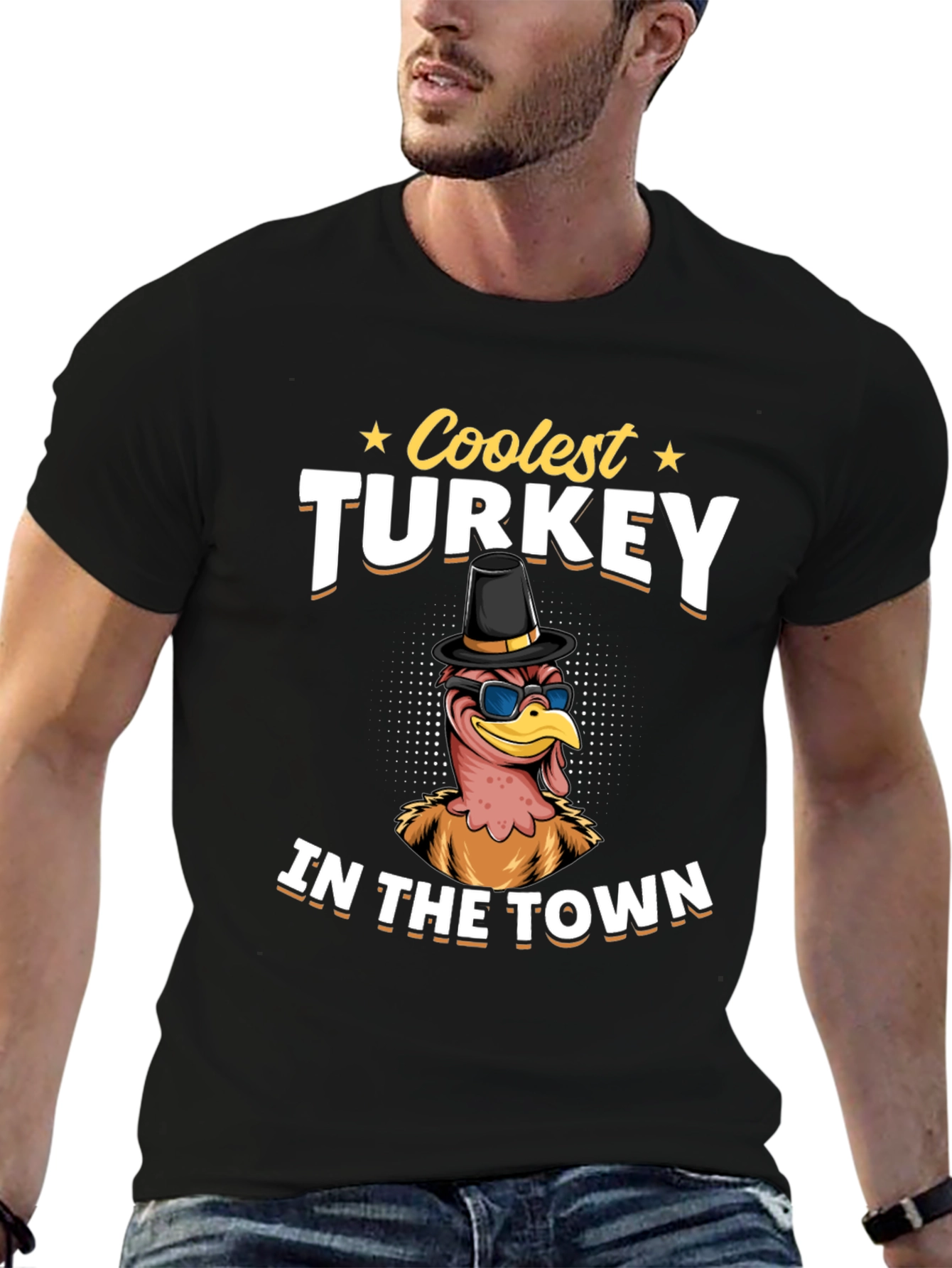 Coolest Turkey in Town Graphic T-Shirt