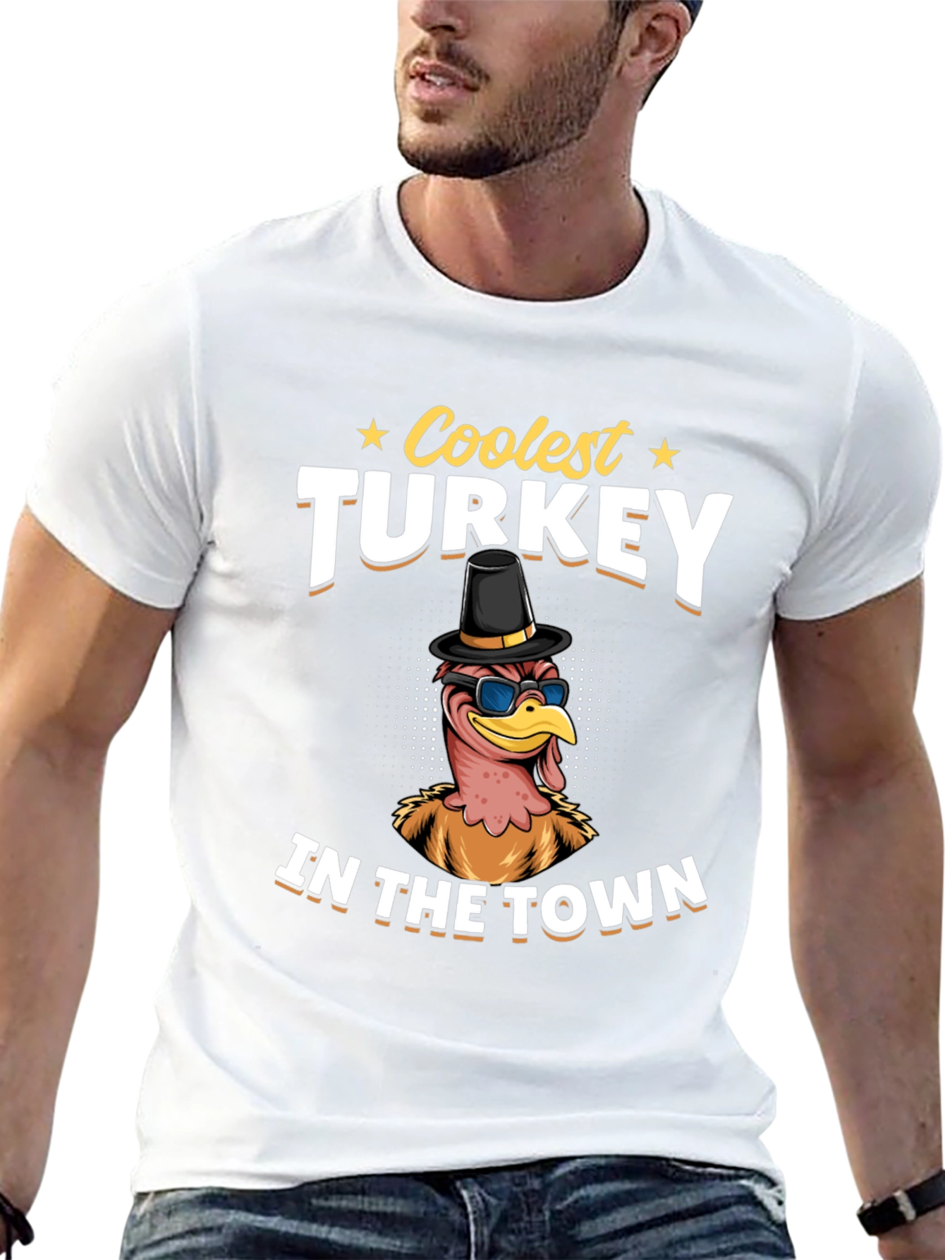 Coolest Turkey in Town Graphic T-Shirt