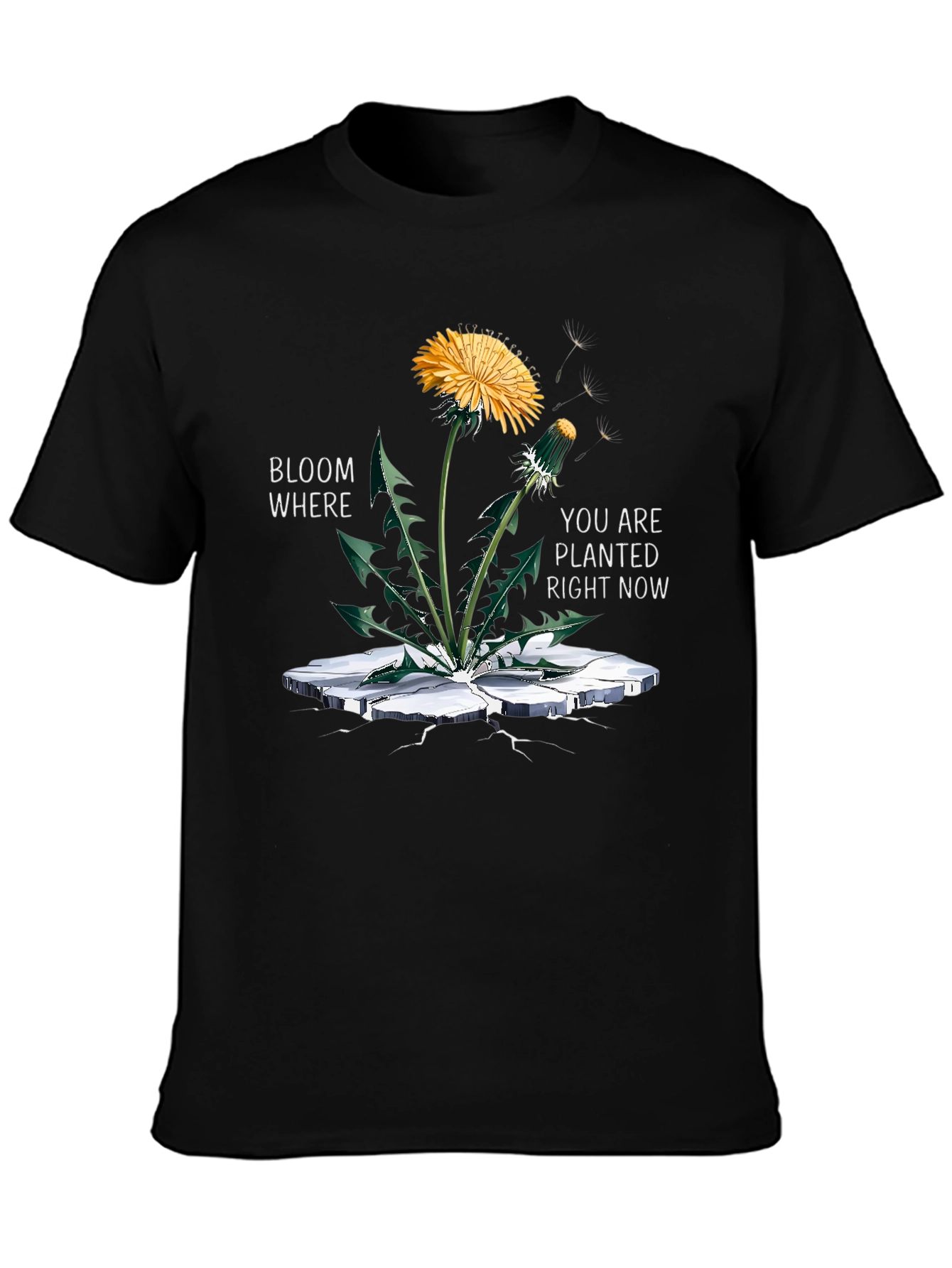 Bloom Where Planted Black Graphic Tee
