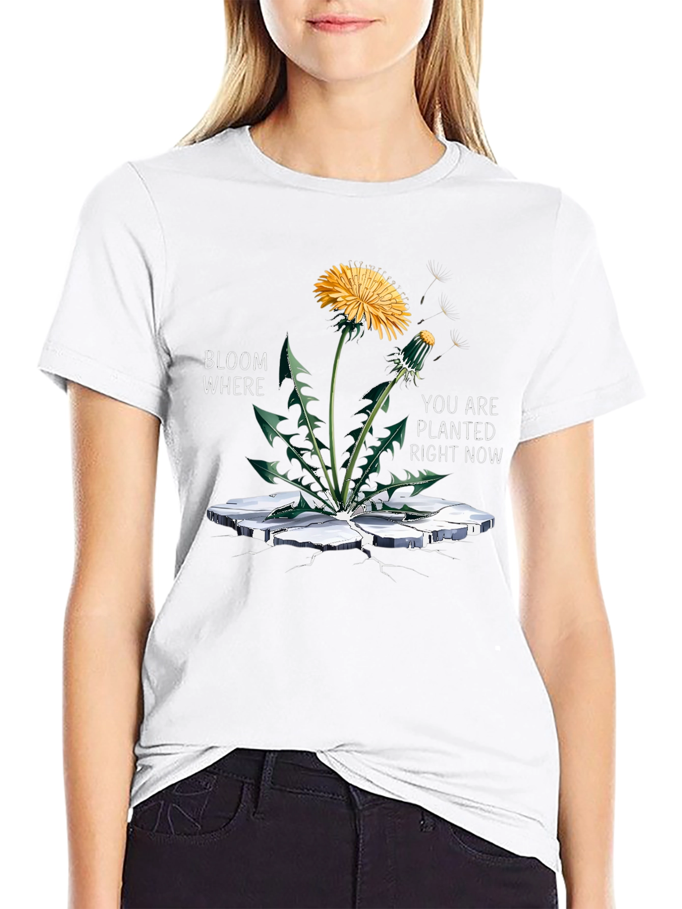 Bloom Where Planted Black Graphic Tee