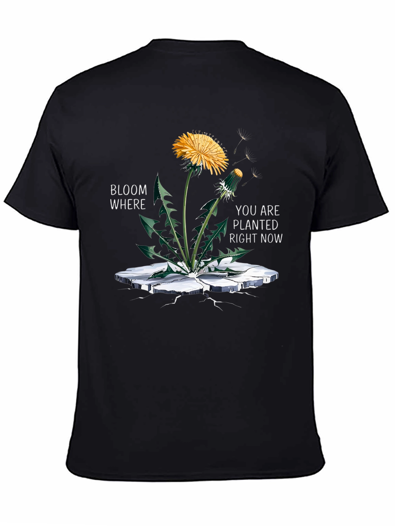 Bloom Where Planted Black Graphic Tee