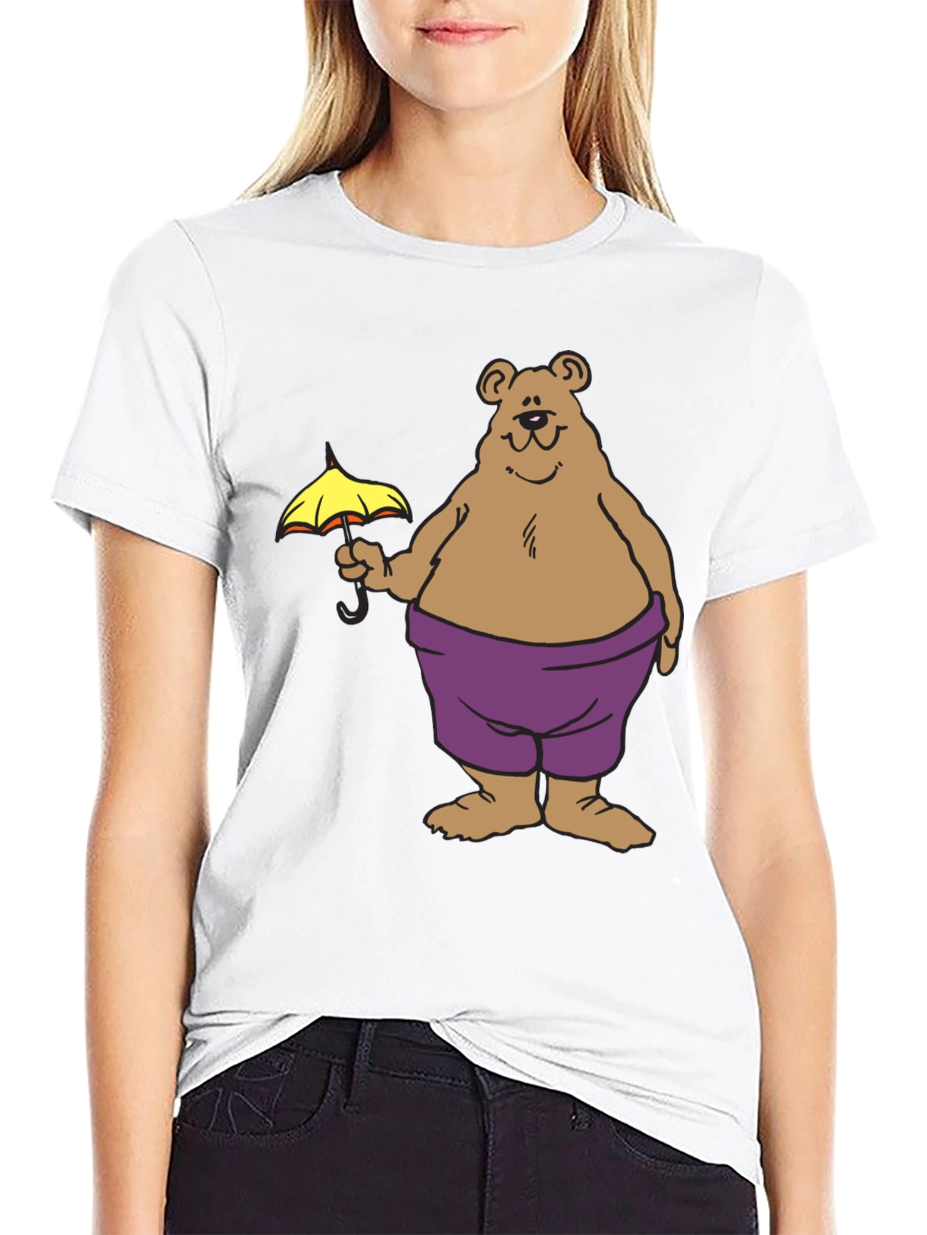 Bear with Umbrella Graphic T-Shirt