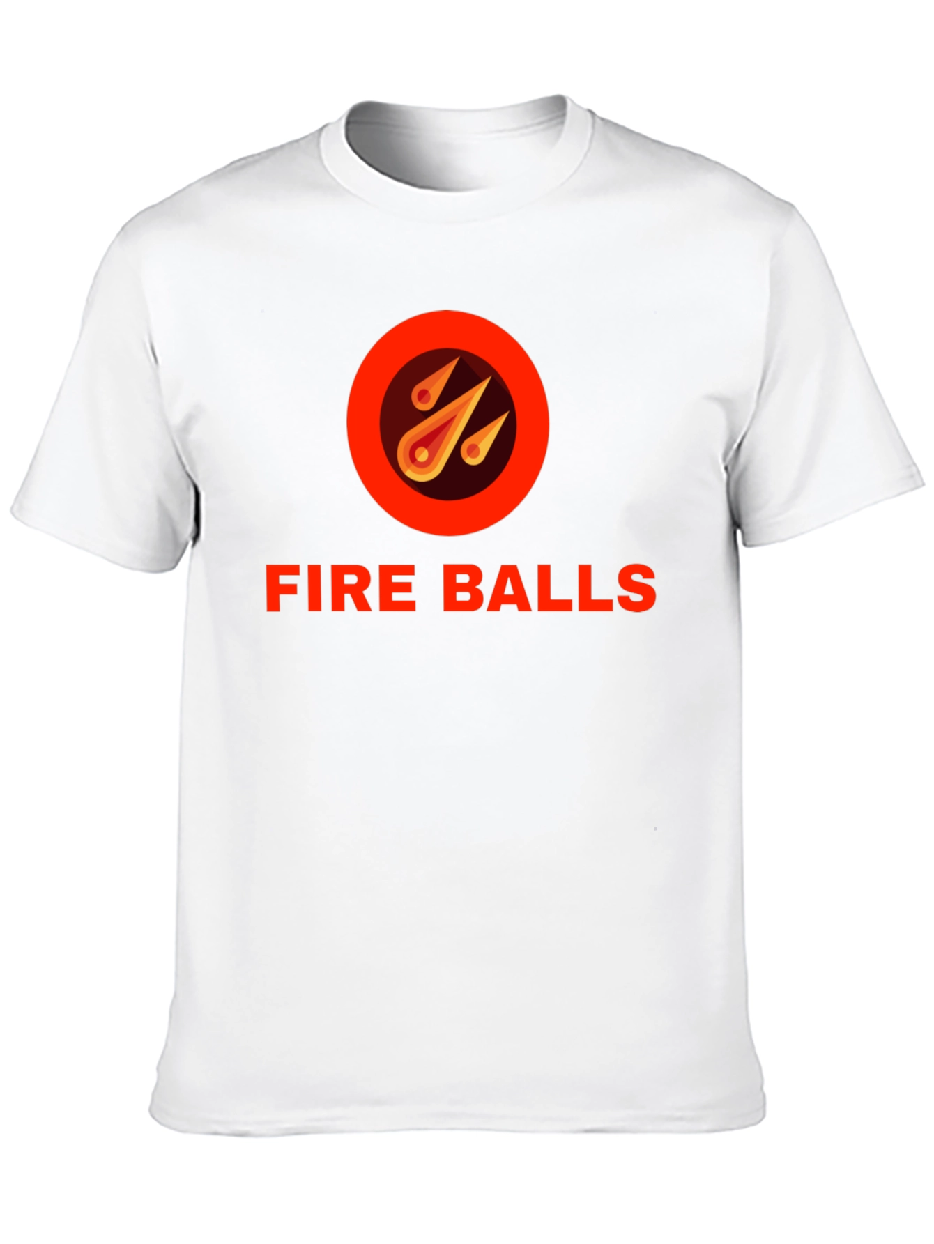 Fire Balls Graphic T-Shirt - Black Crew Neck Tee