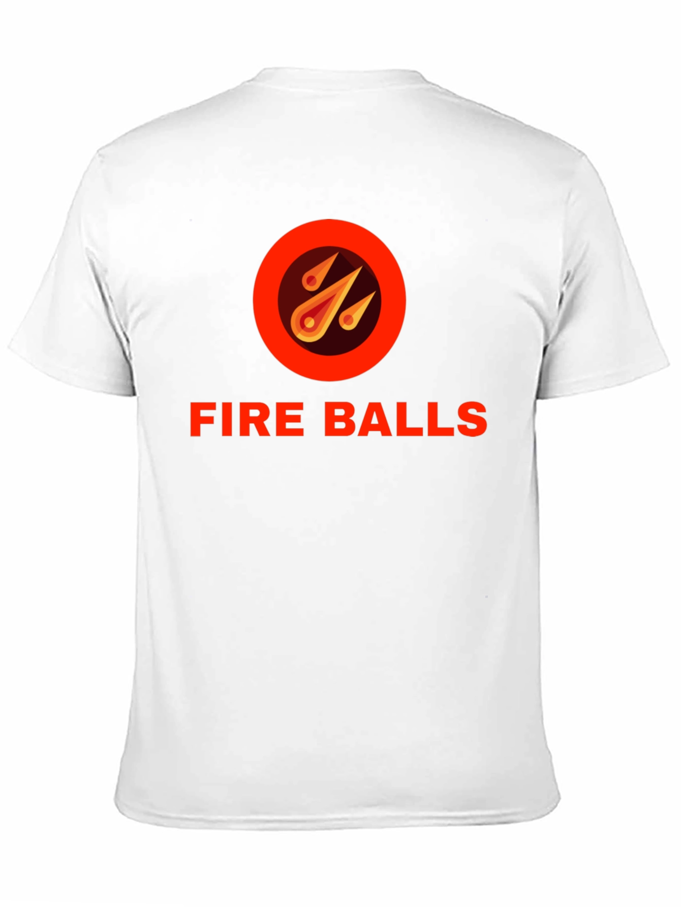 Fire Balls Graphic T-Shirt - Black Crew Neck Tee