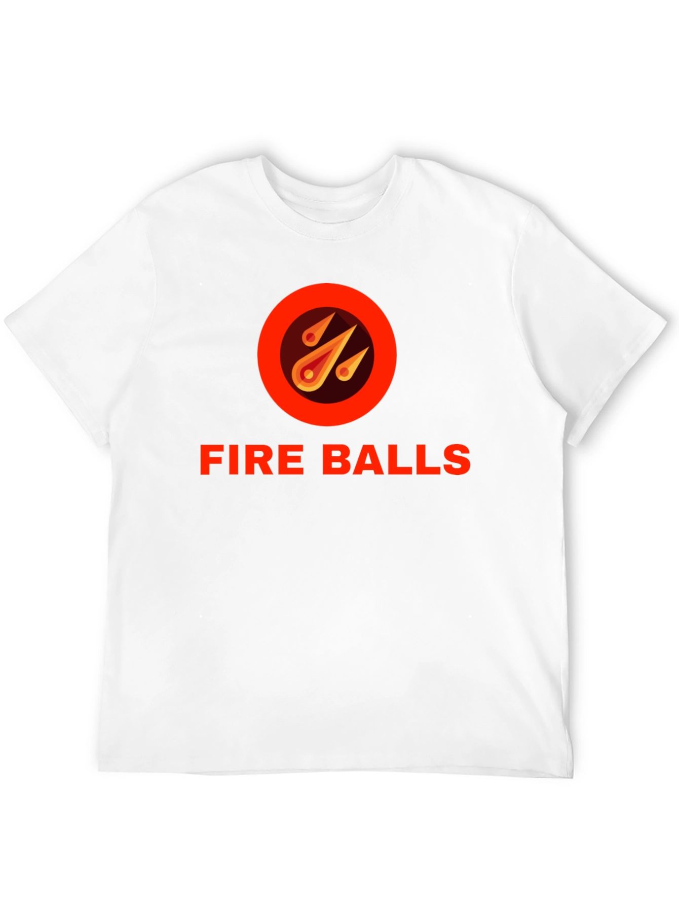 Fire Balls Graphic T-Shirt - Black Crew Neck Tee