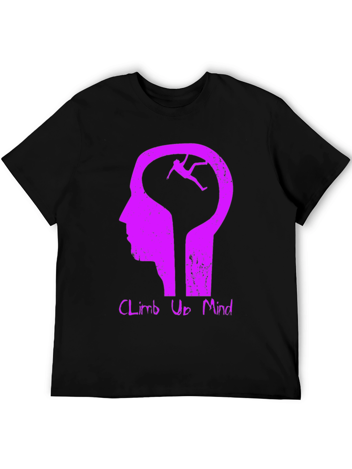Climb Up Mind Graphic Tee - Black Cotton Blend