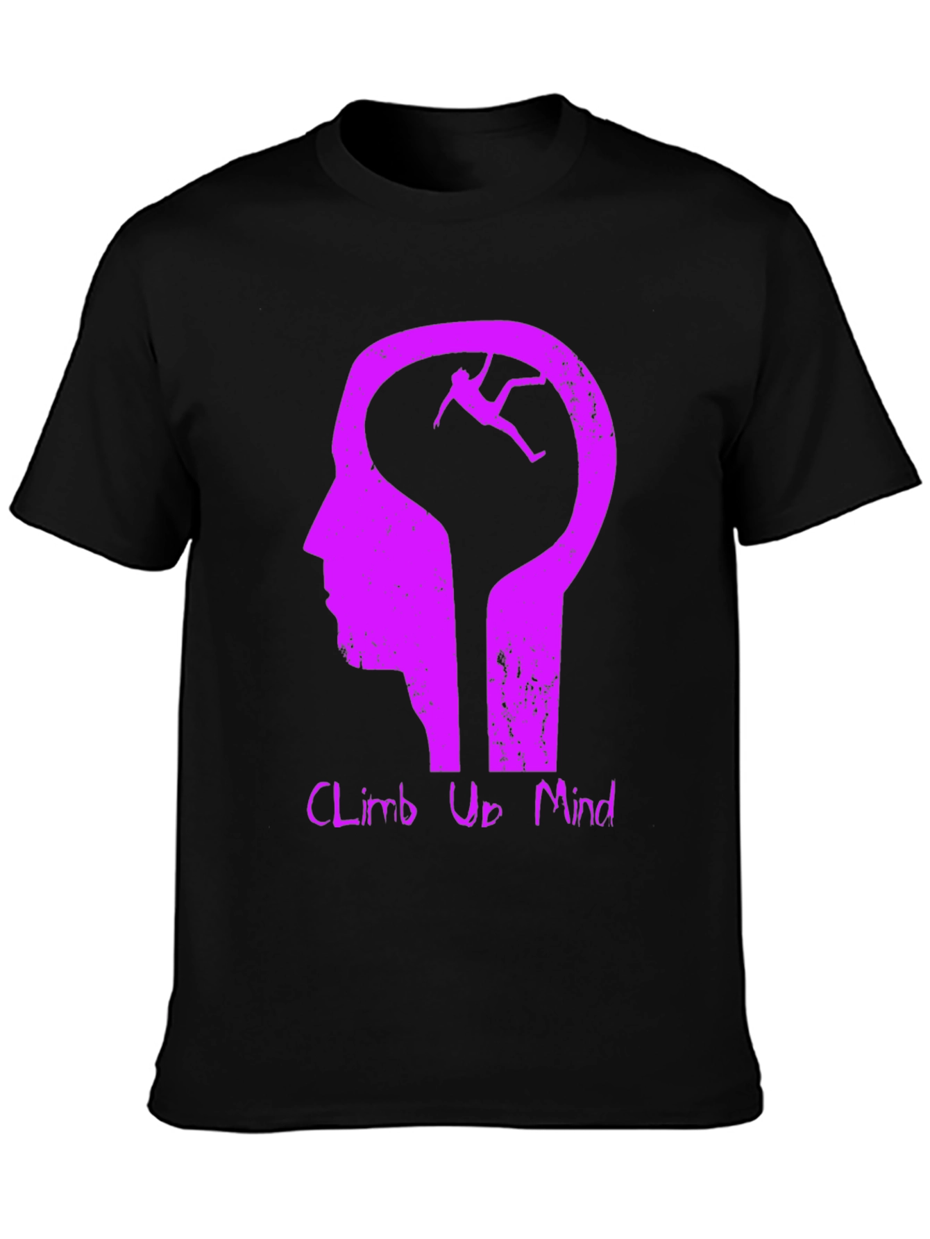 Climb Up Mind Graphic Tee - Black Cotton Blend
