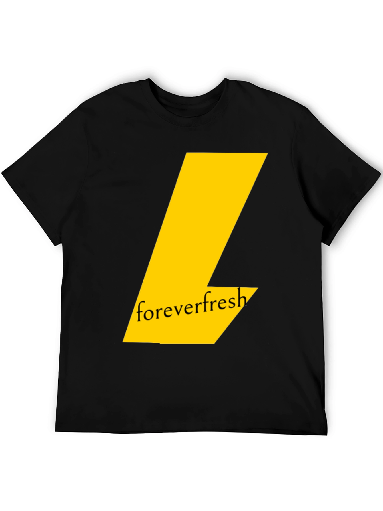 Forever Fresh Black T-Shirt: Modern Graphic Tee