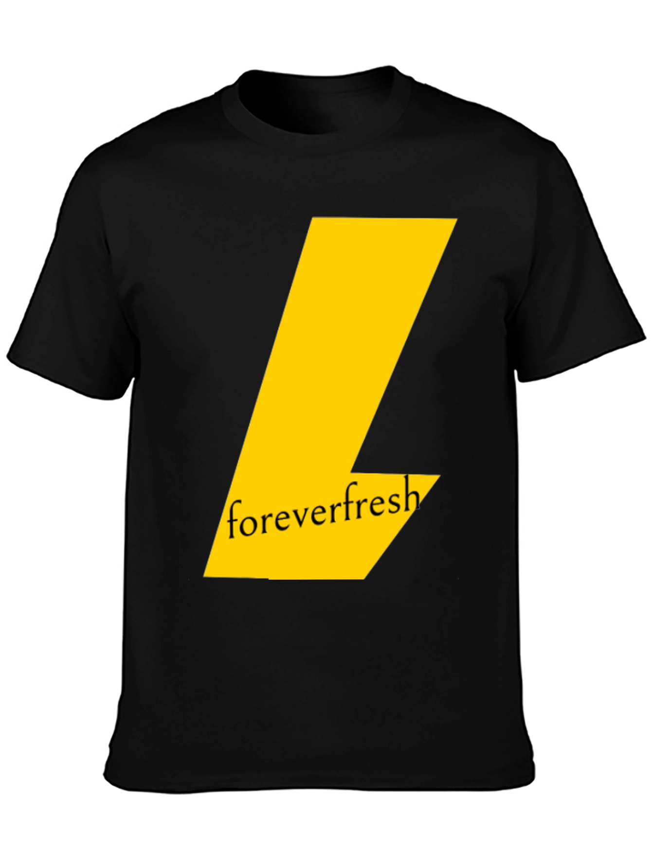 Forever Fresh Black T-Shirt: Modern Graphic Tee