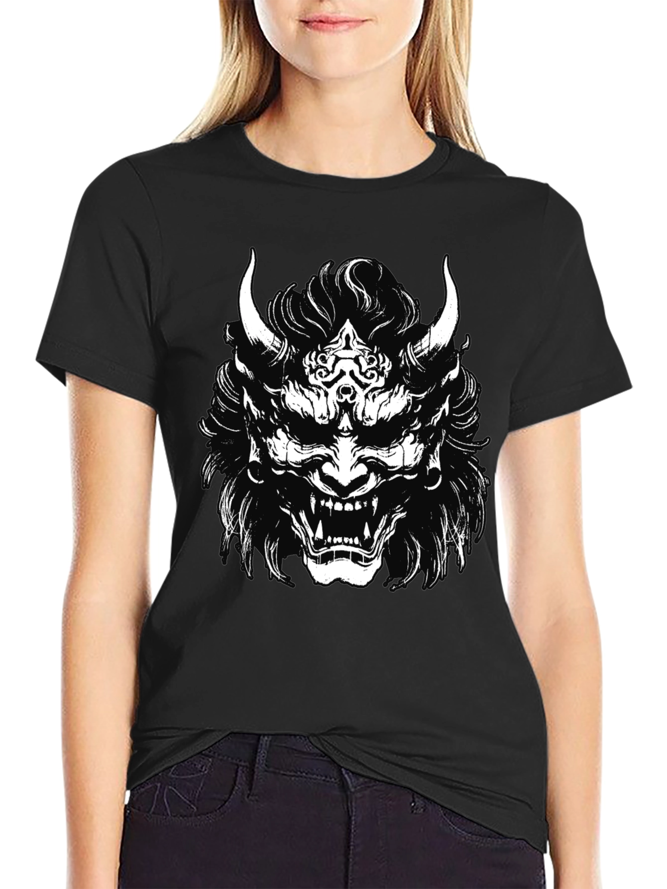Demon Oni Mask Graphic T-Shirt