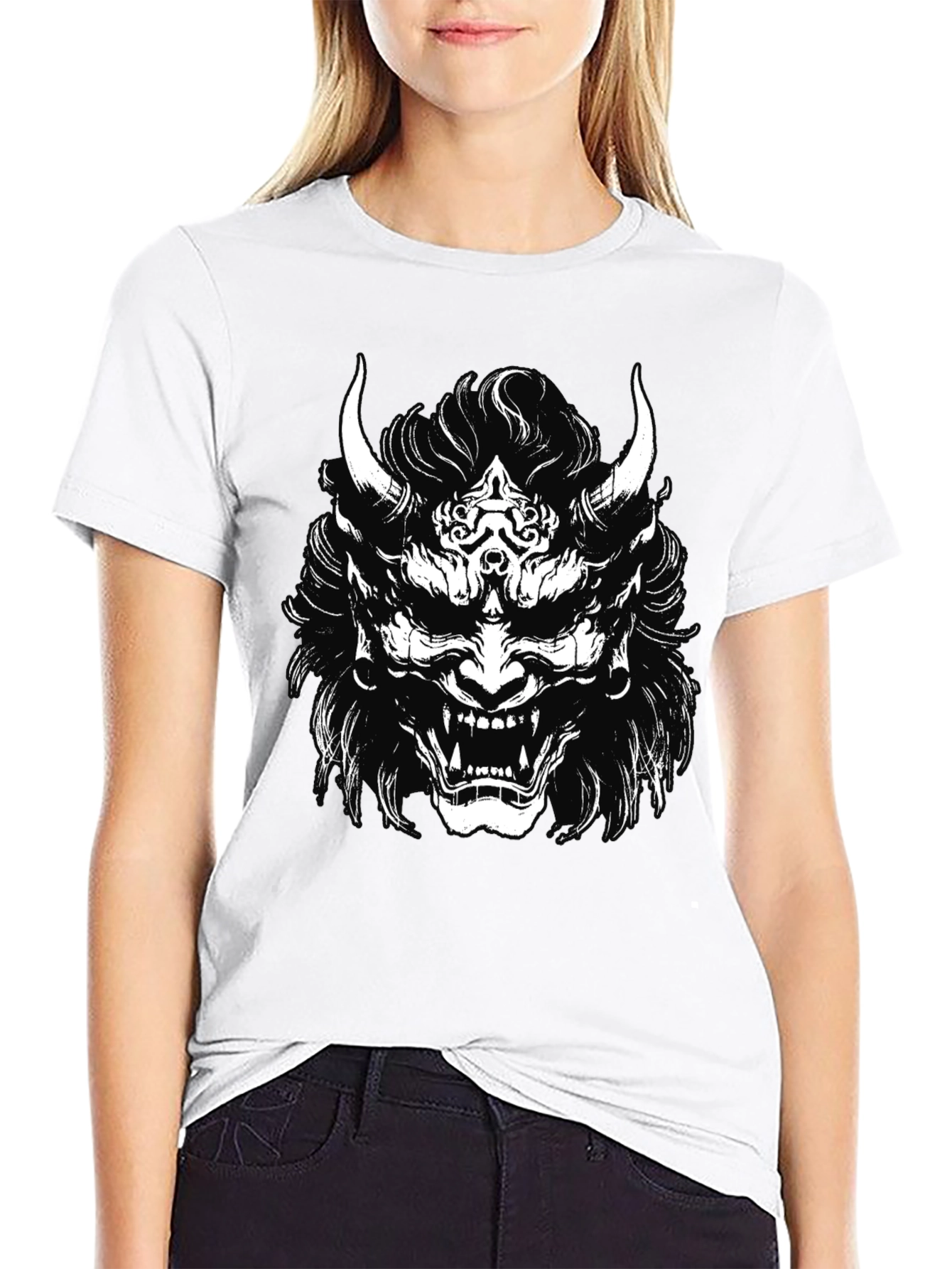 Demon Oni Mask Graphic T-Shirt