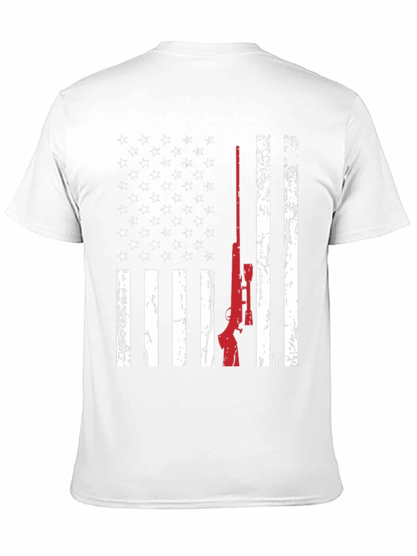 Patriotic Rifle T-Shirt - American Flag Design