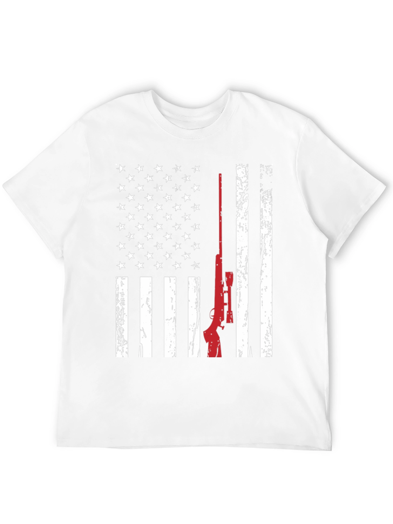 Patriotic Rifle T-Shirt - American Flag Design