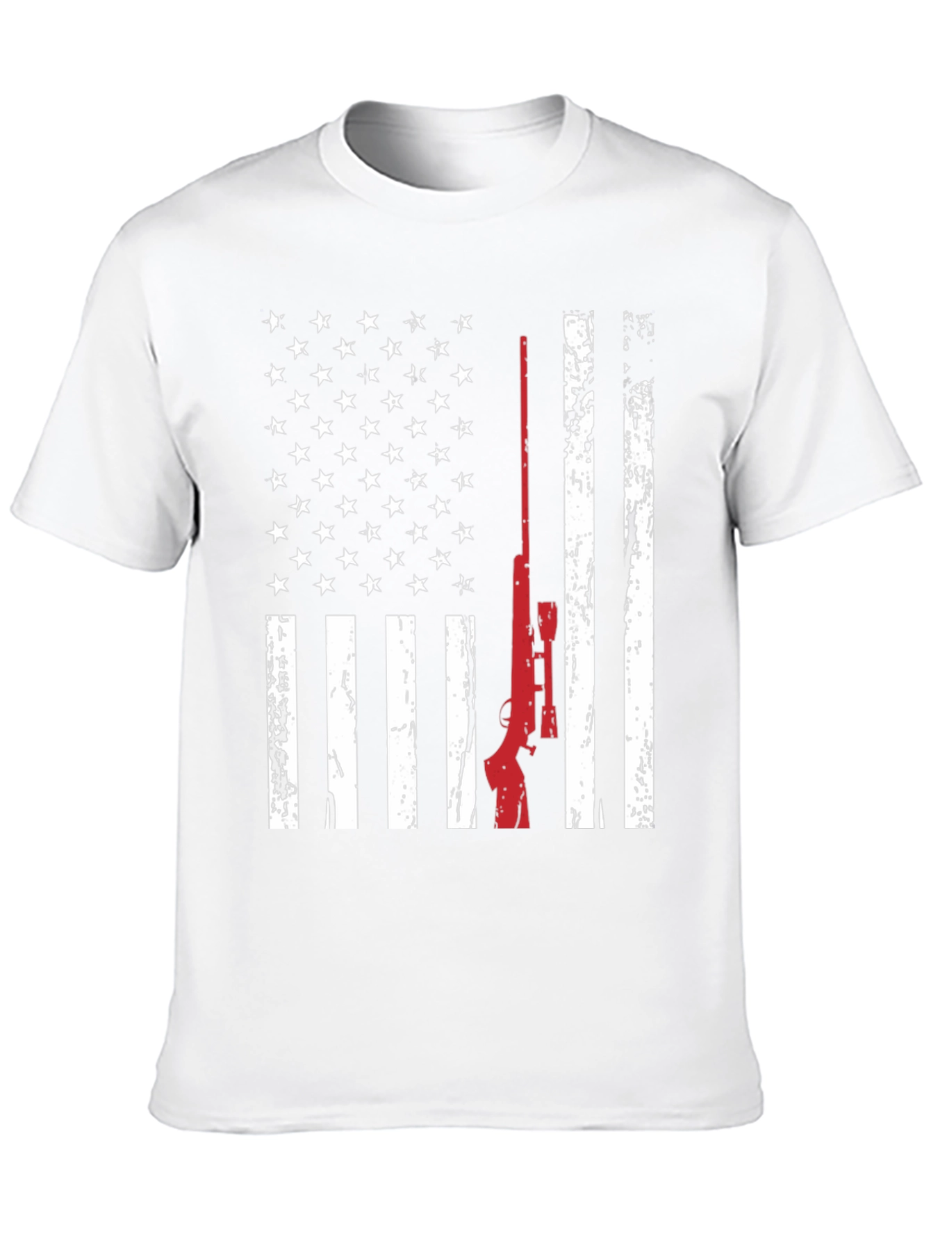 Patriotic Rifle T-Shirt - American Flag Design