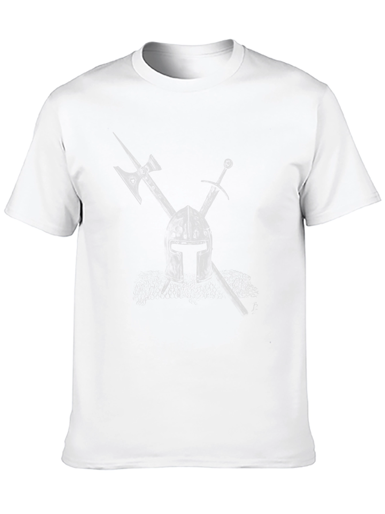 Medieval Knight Graphic Tee - Black Cotton T-Shirt