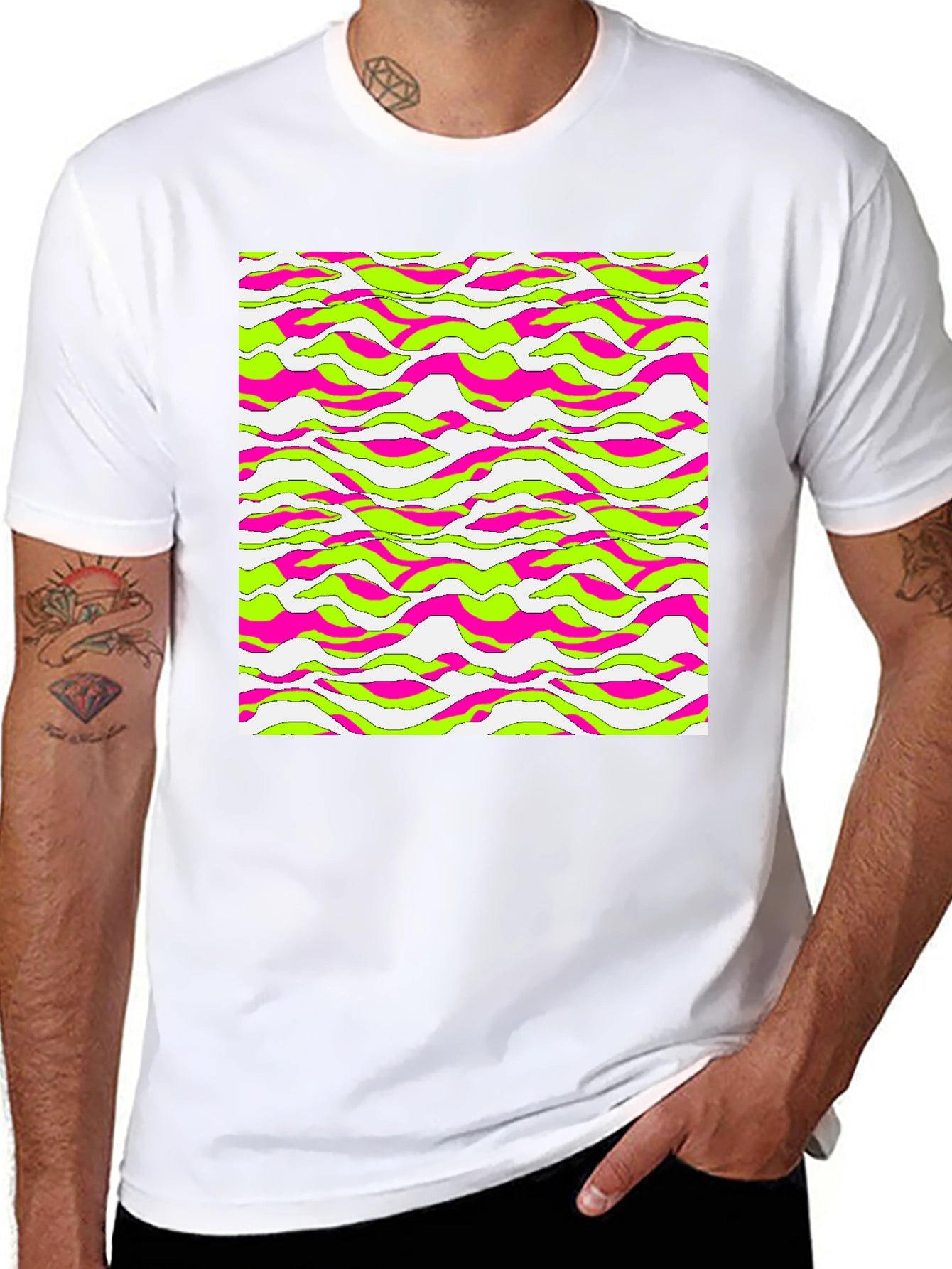 Vibrant Wave Pattern Tee - Bold Style