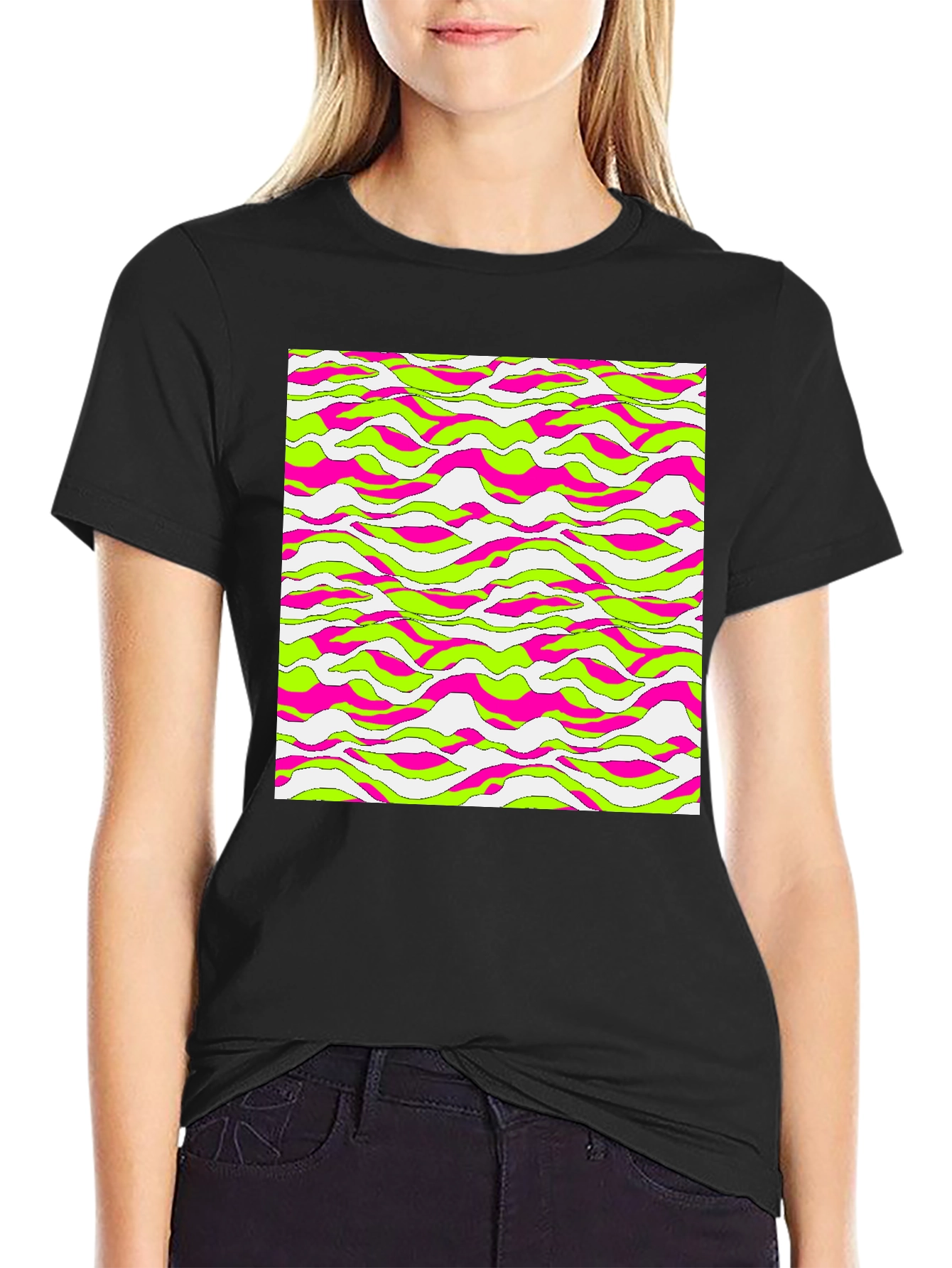 Vibrant Wave Pattern Tee - Bold Style