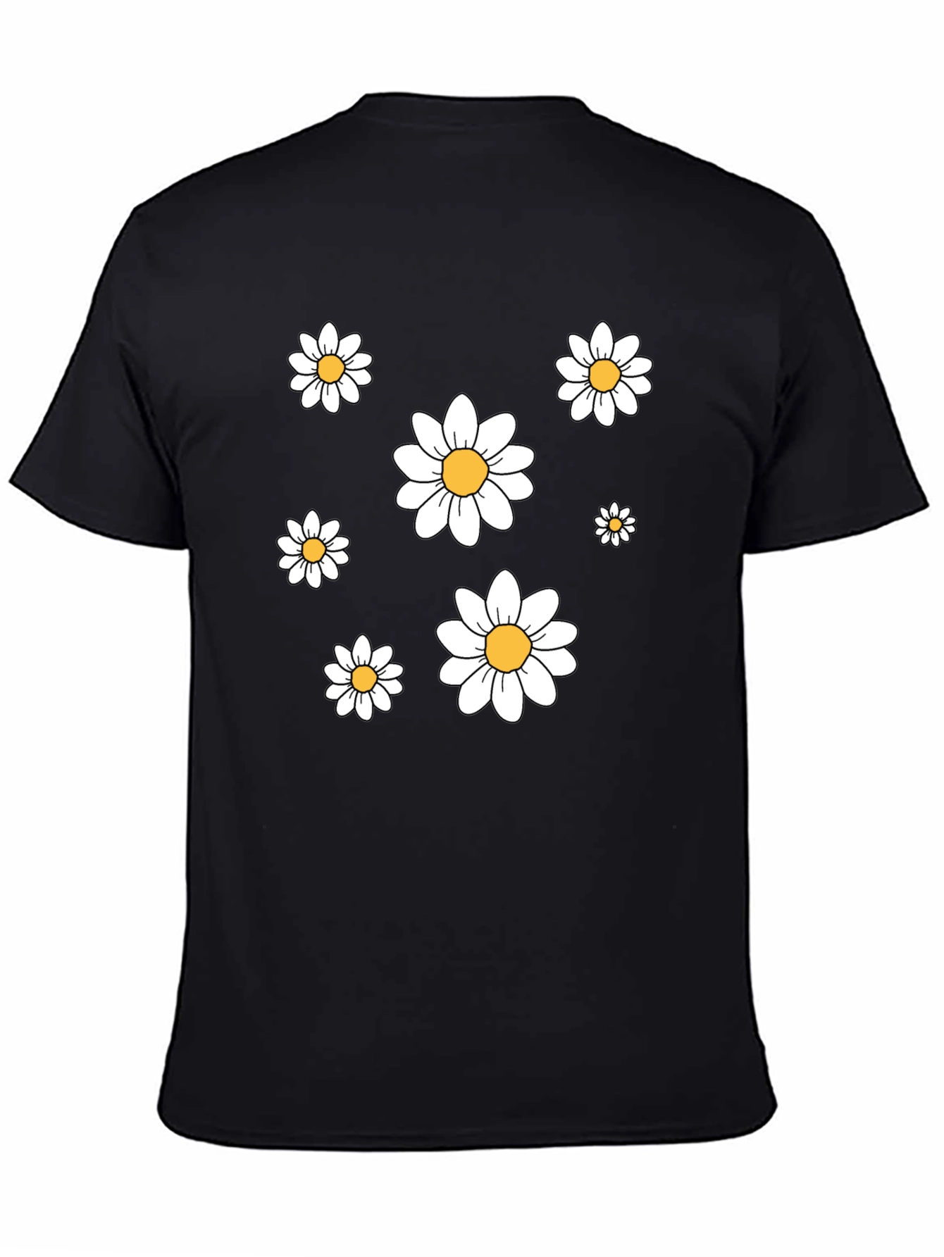 Daisy Print Crew Neck T-Shirt - Casual Comfort