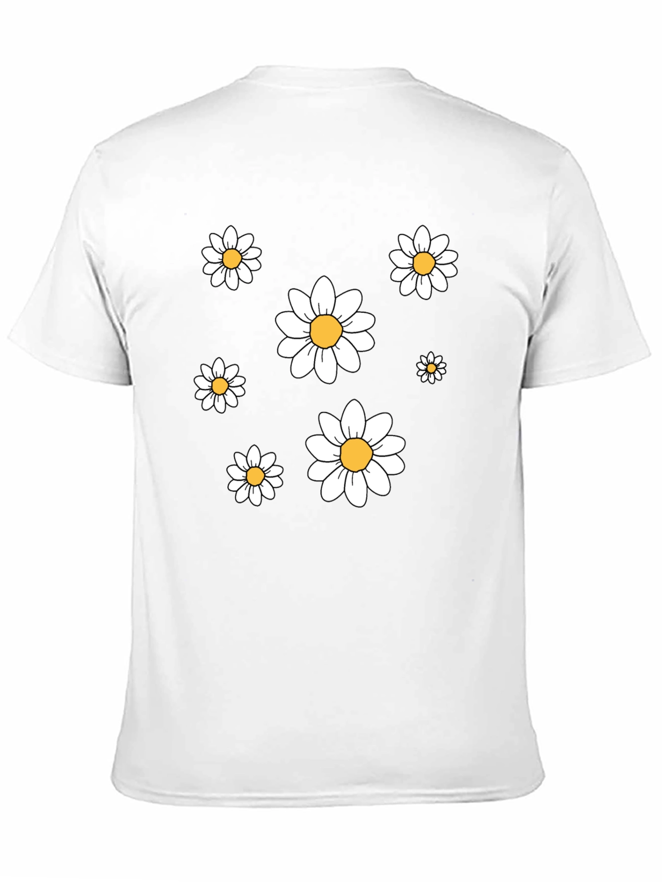 Daisy Print Crew Neck T-Shirt - Casual Comfort