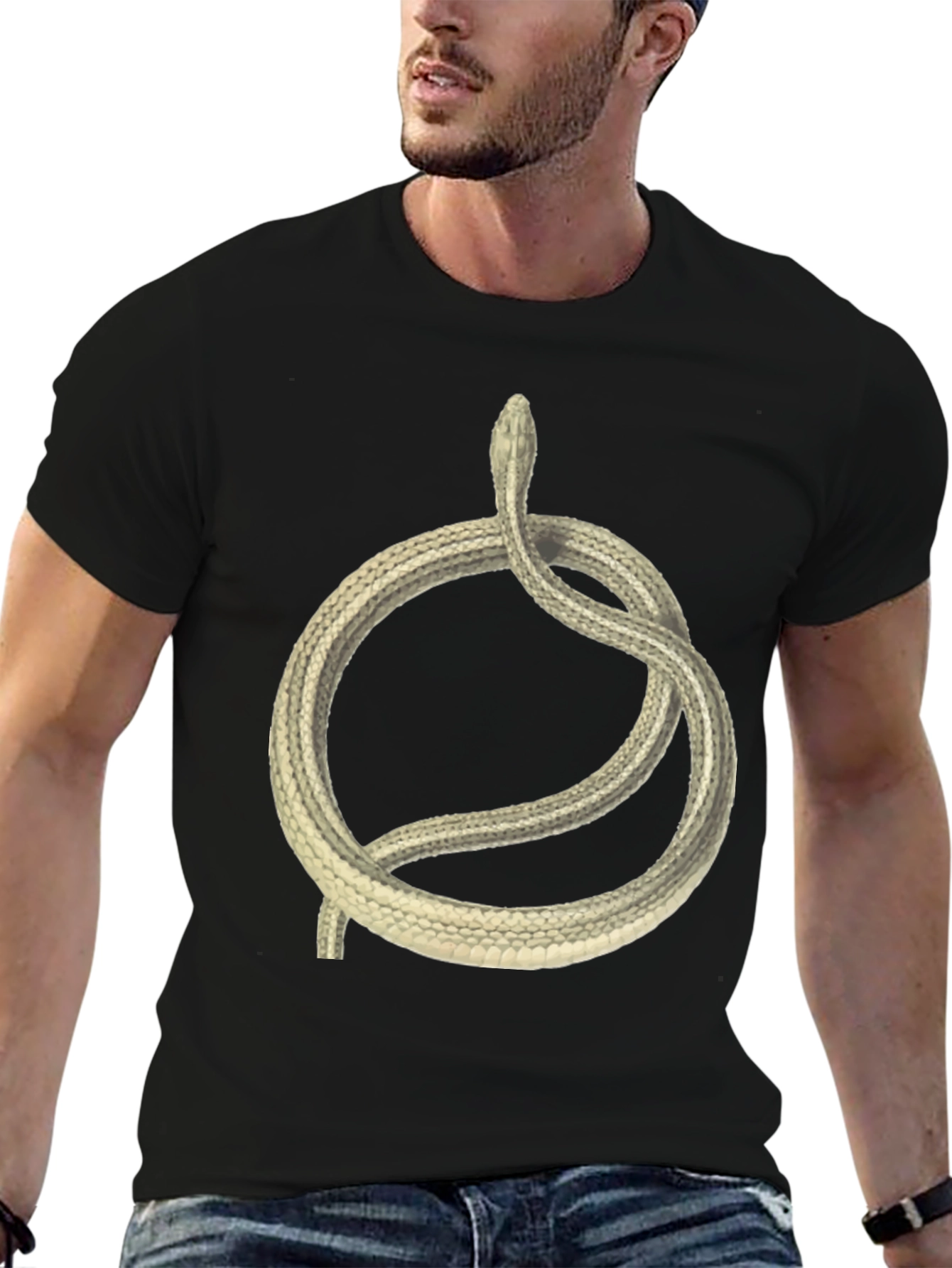 Snake Circle Graphic T-Shirt - Unique Animal Tee