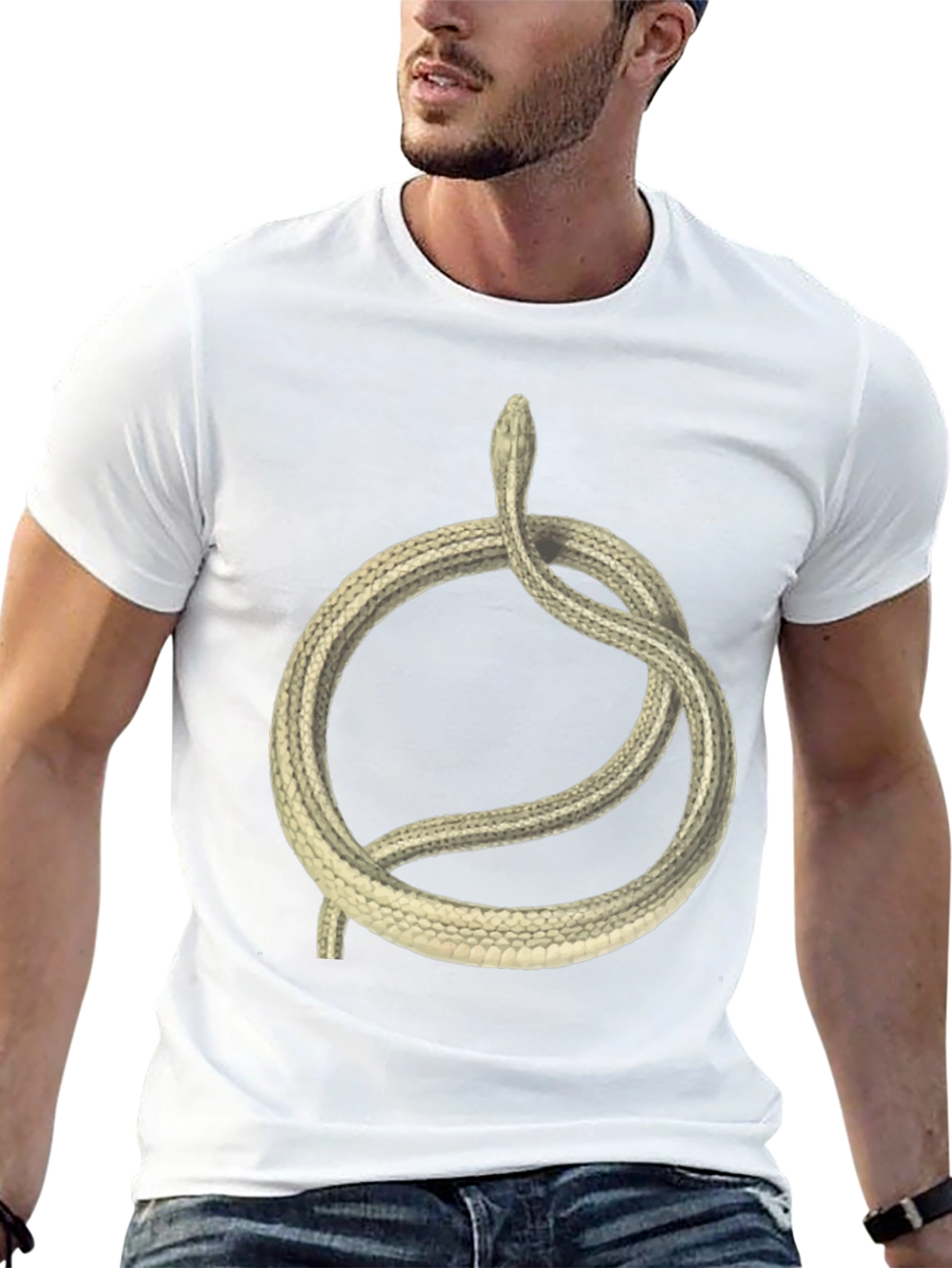 Snake Circle Graphic T-Shirt - Unique Animal Tee