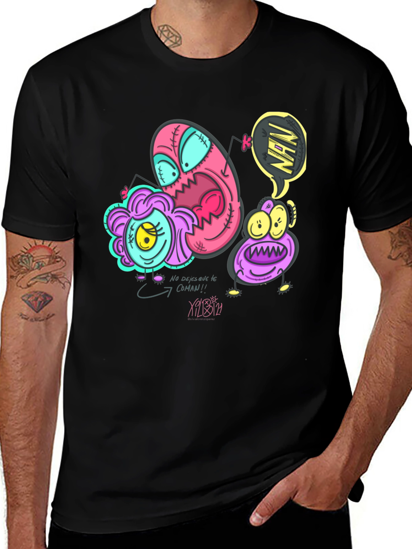 Funky Cartoon Graphic Print T-Shirt