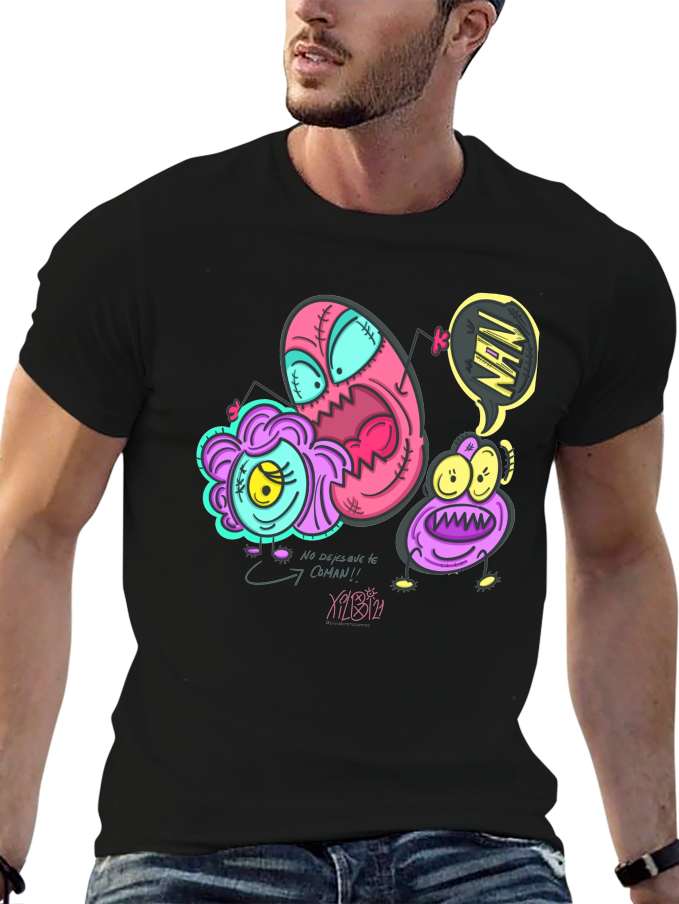 Funky Cartoon Graphic Print T-Shirt