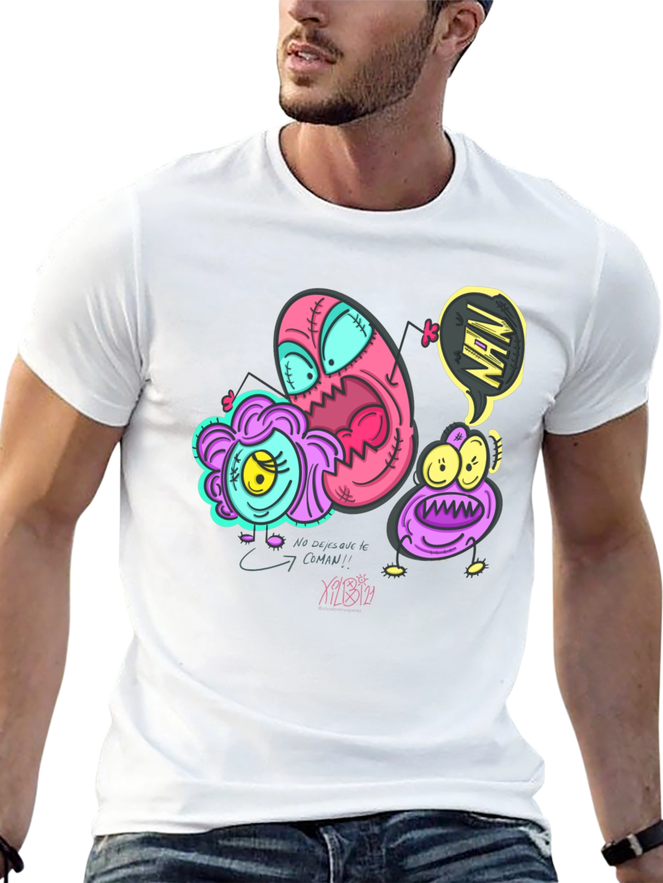 Funky Cartoon Graphic Print T-Shirt