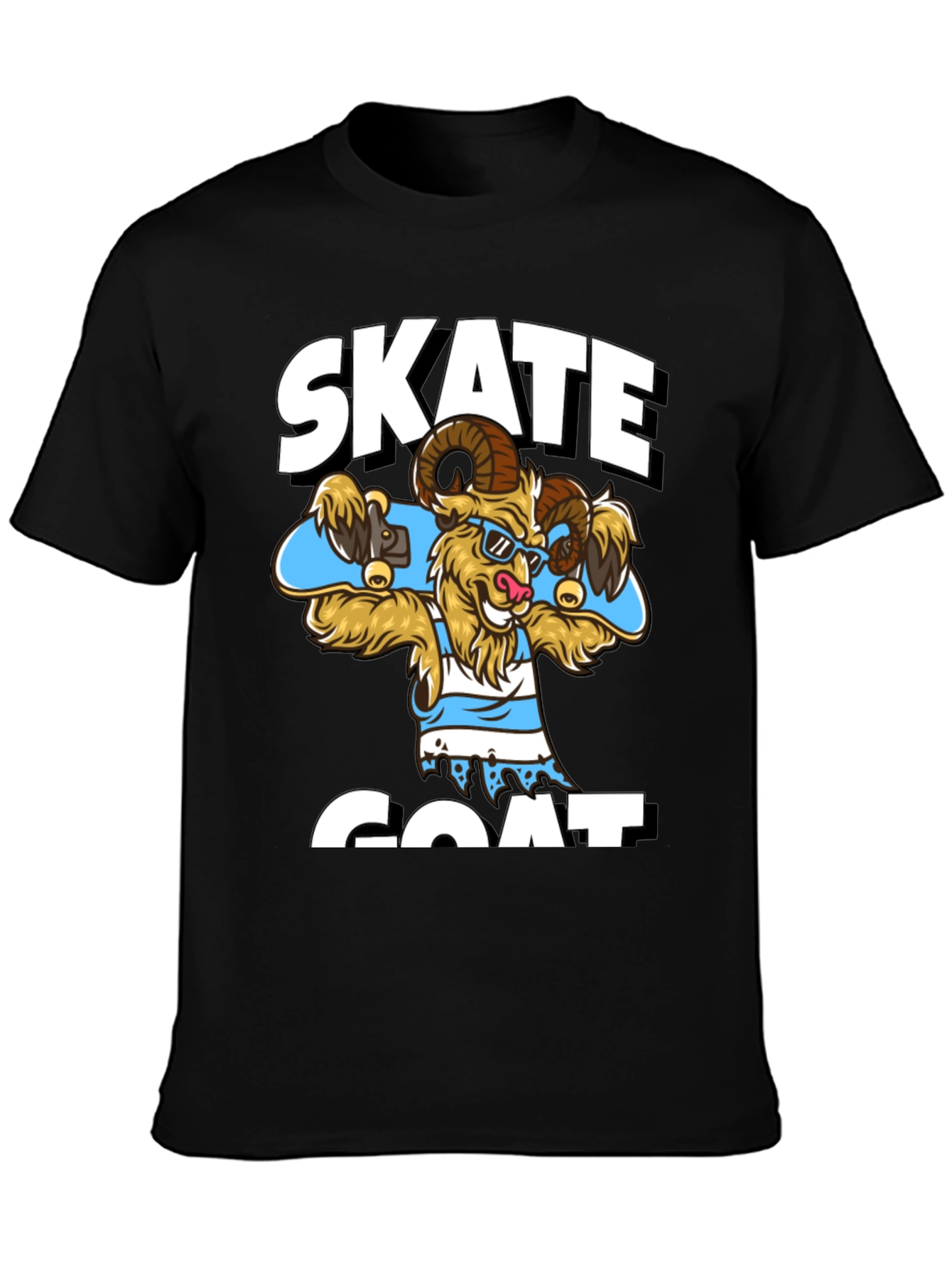 Skate Goat Graphic T-Shirt - Funny Animal Tee