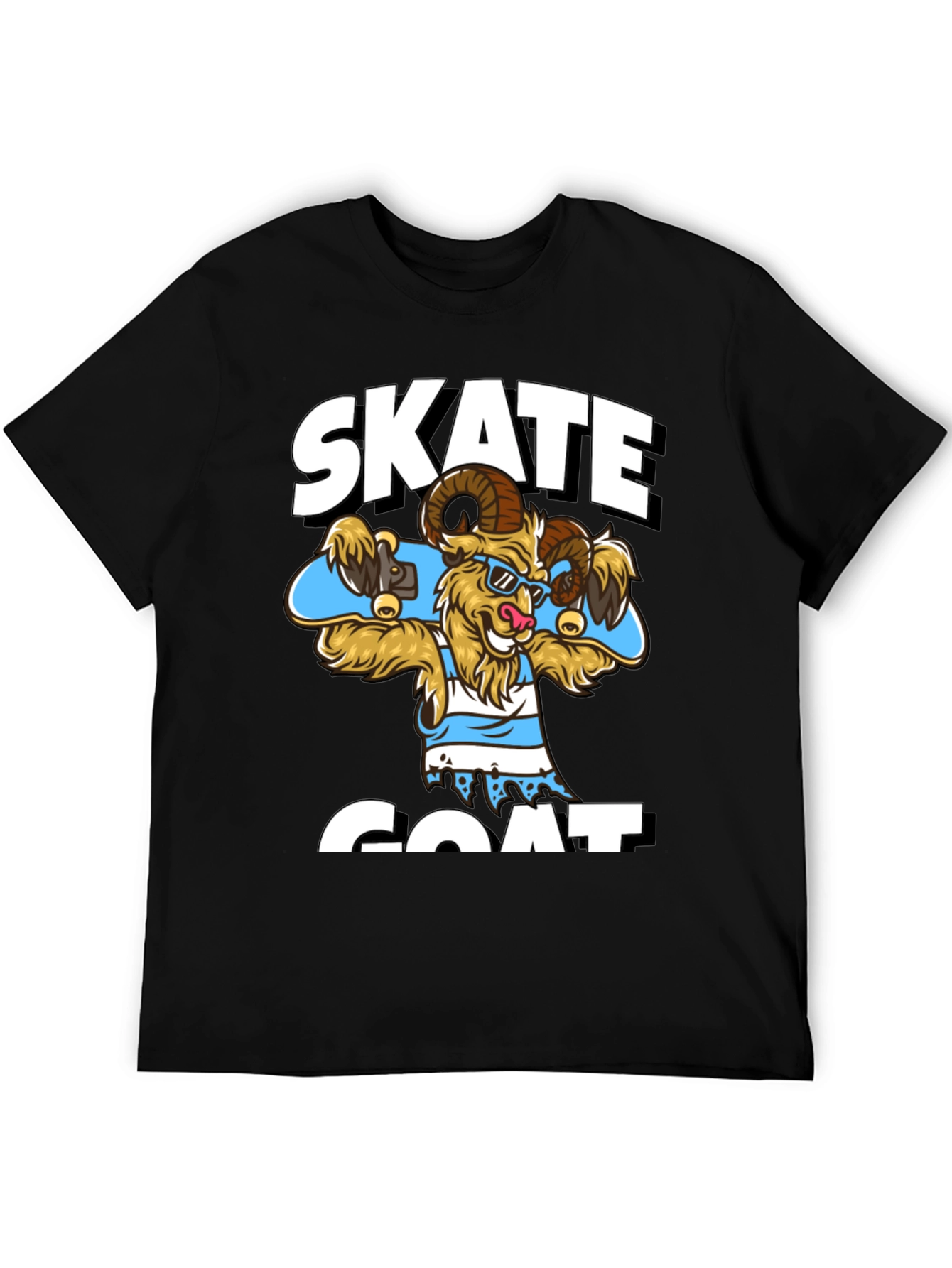 Skate Goat Graphic T-Shirt - Funny Animal Tee