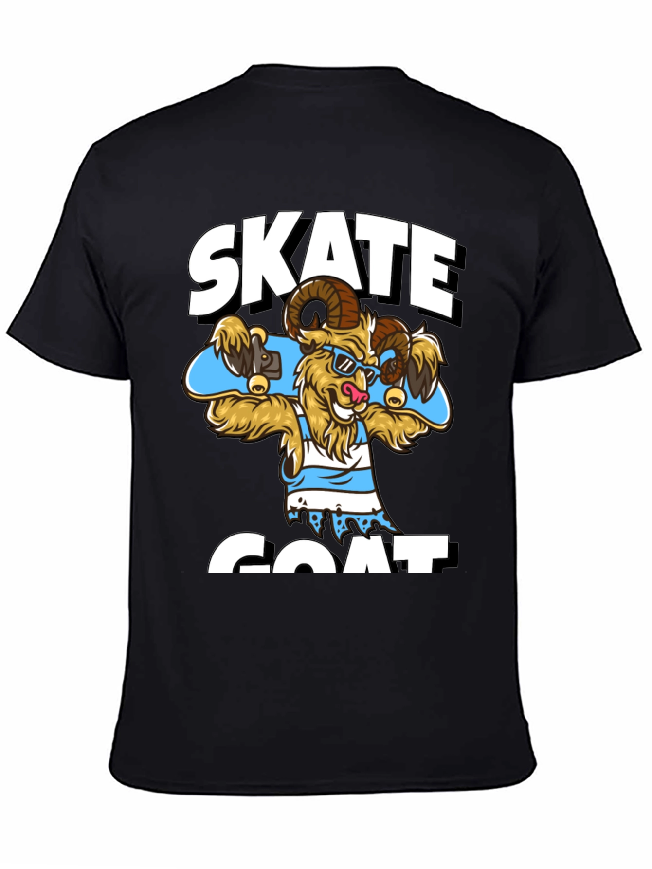 Skate Goat Graphic T-Shirt - Funny Animal Tee