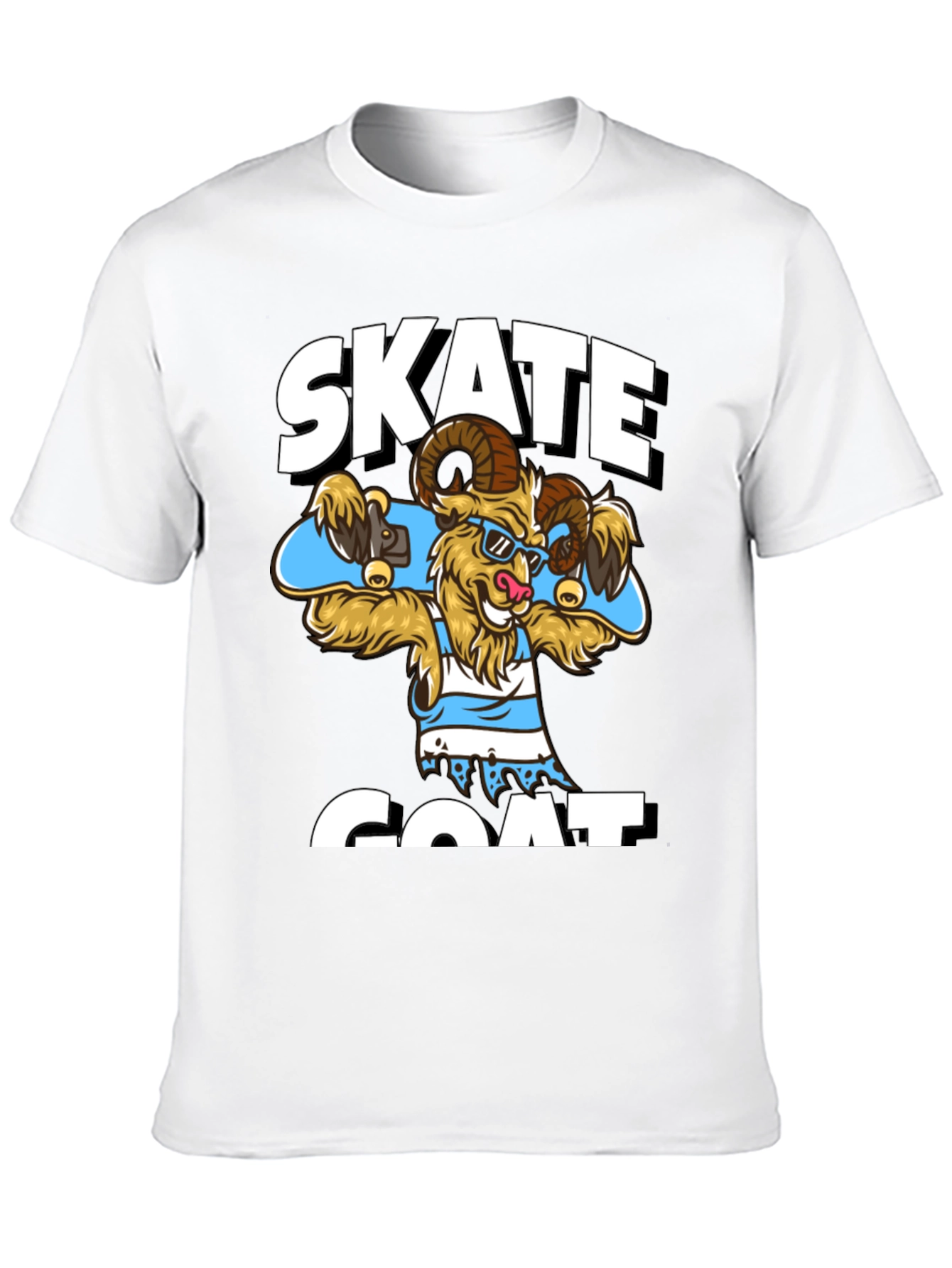 Skate Goat Graphic T-Shirt - Funny Animal Tee